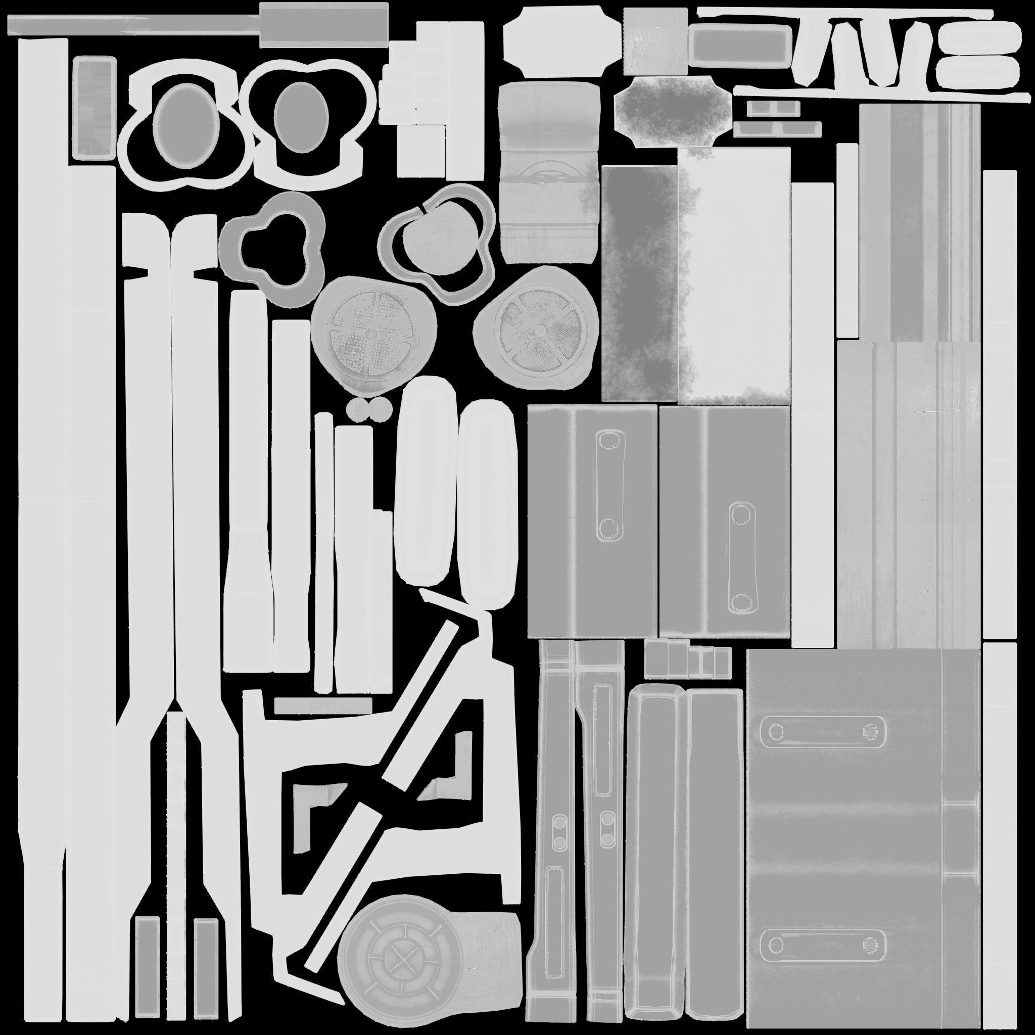 Futuristic Combat Gun Low-poly 3D model_11