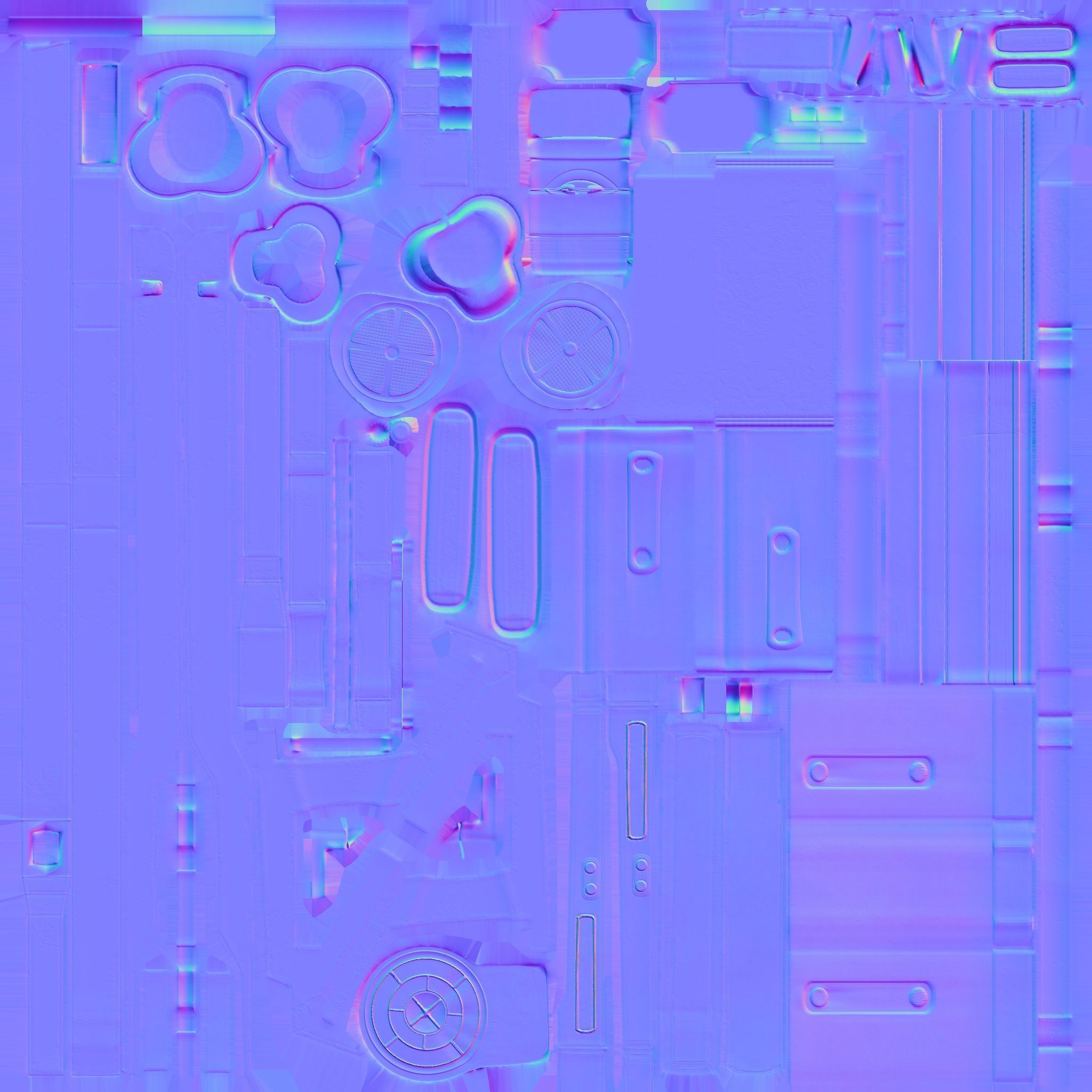 Futuristic Combat Gun Low-poly 3D model_10