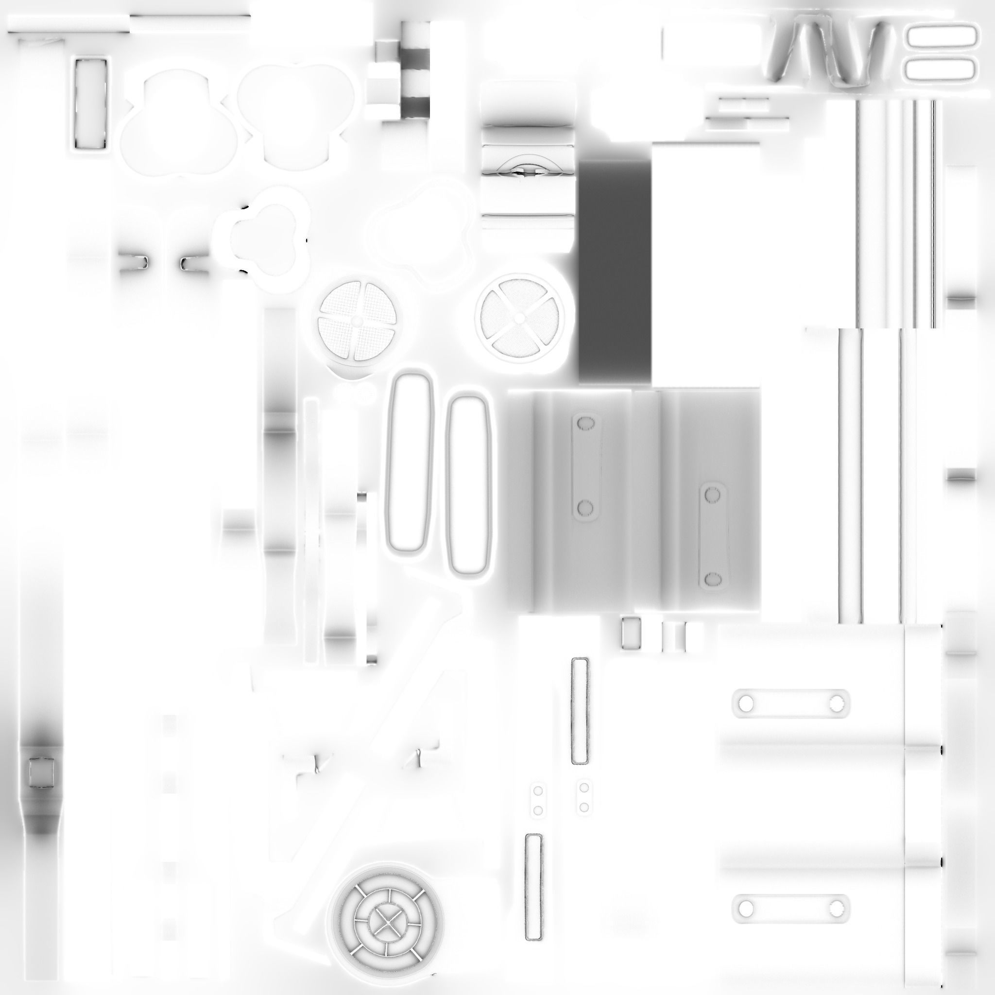 Futuristic Combat Gun Low-poly 3D model_12