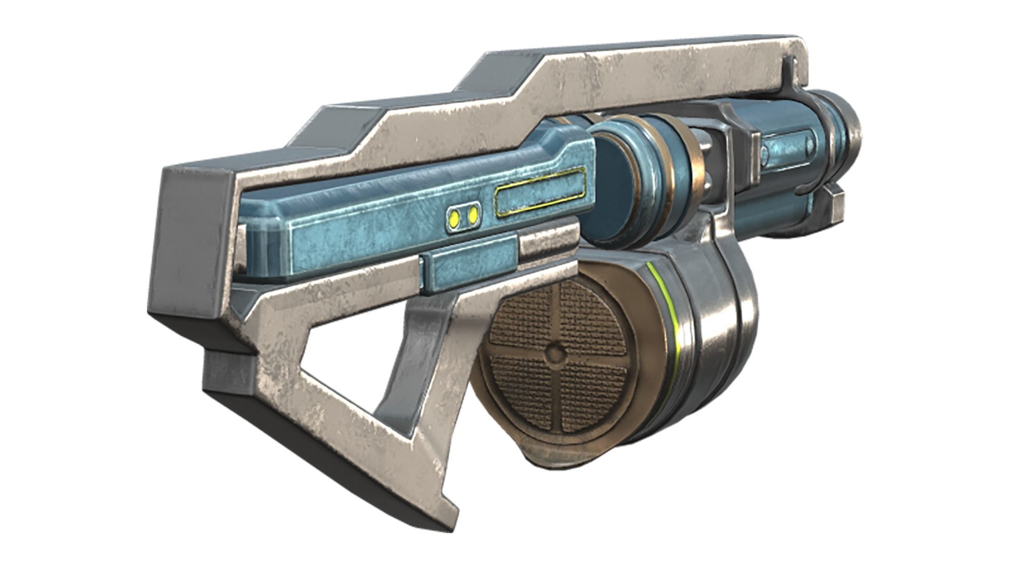 Futuristic Combat Gun Low-poly 3D model_4