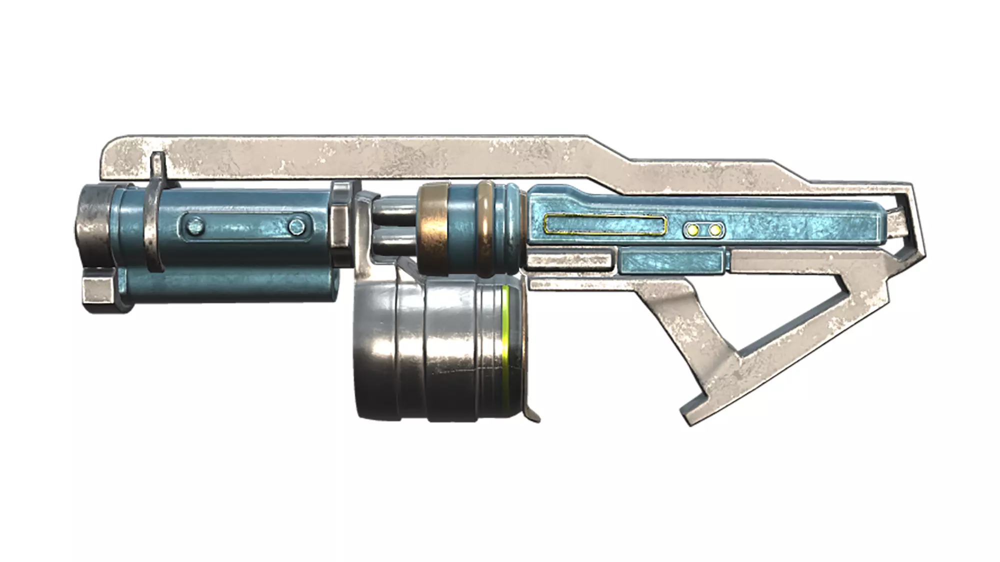 Futuristic Combat Gun Low-poly 3D model_0