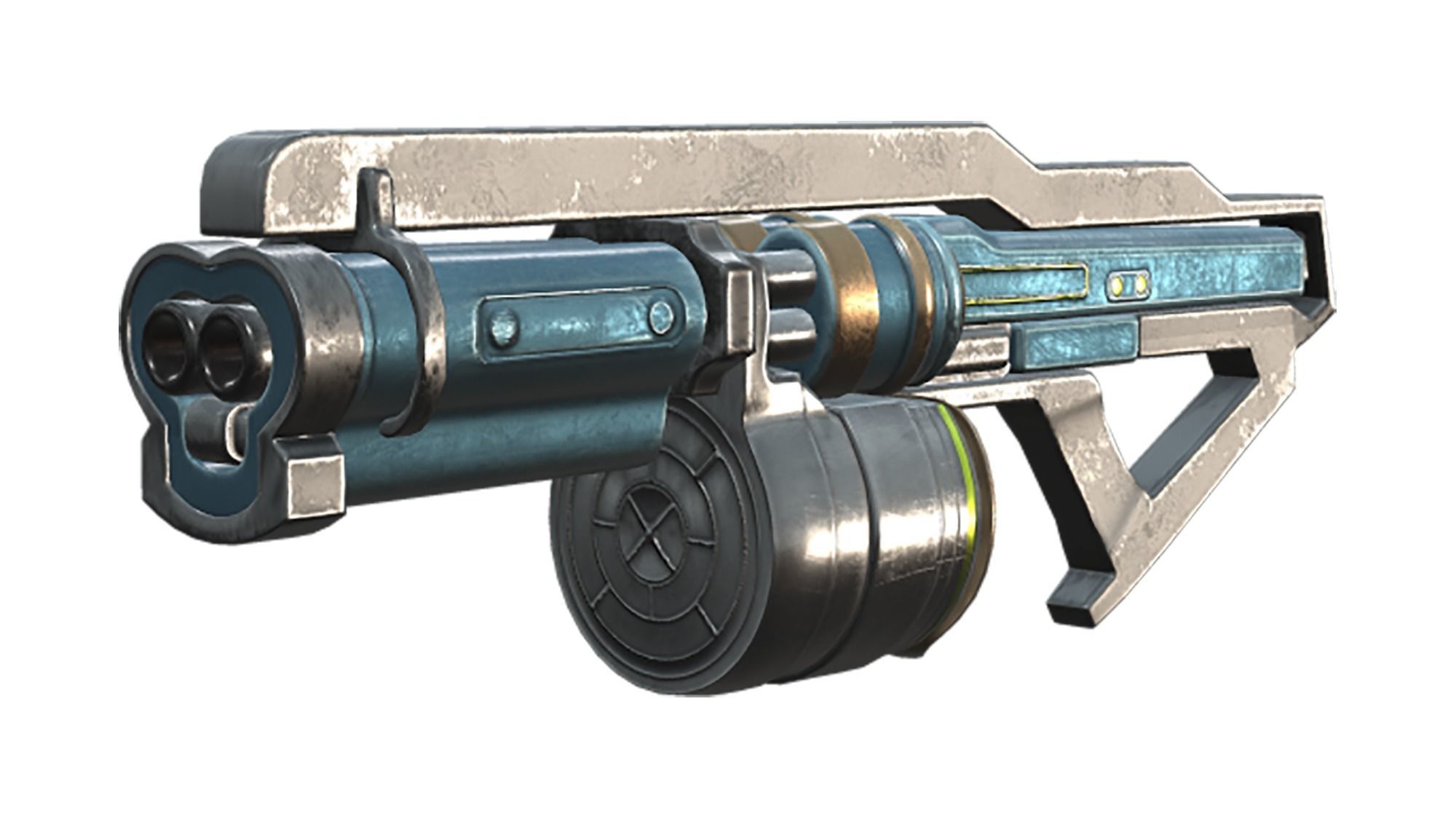 Futuristic Combat Gun Low-poly 3D model_2