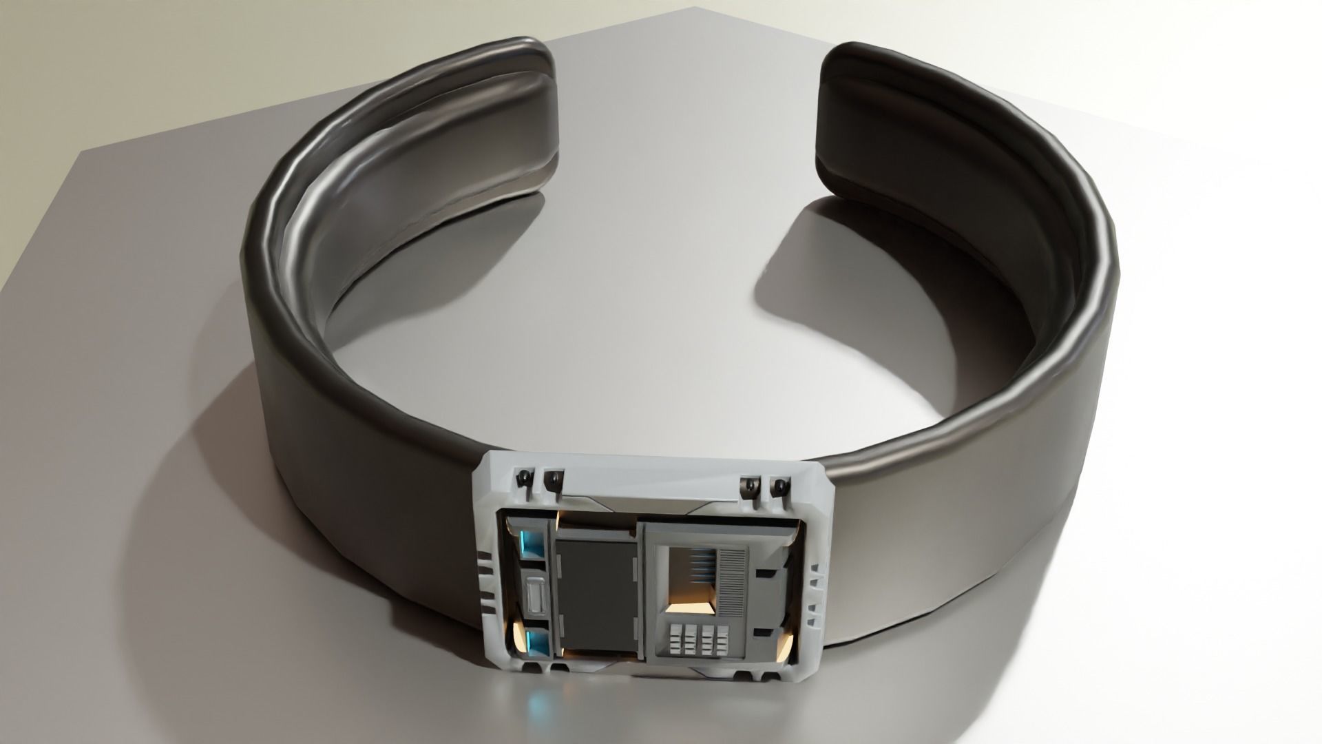 Low Poly Sci-Fi Bracelet C3PO Low-poly 3D model_10