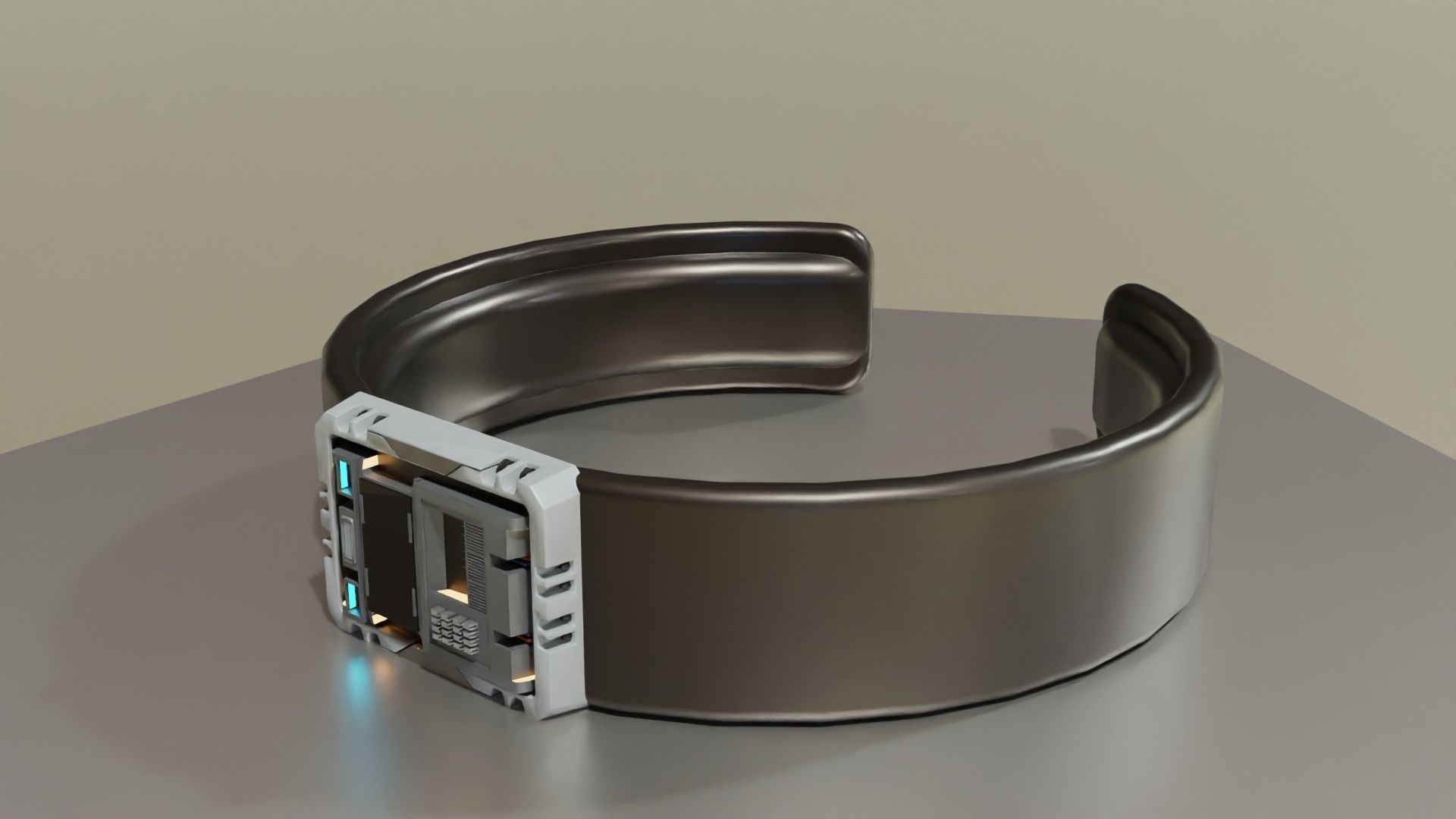 Low Poly Sci-Fi Bracelet C3PO Low-poly 3D model_5