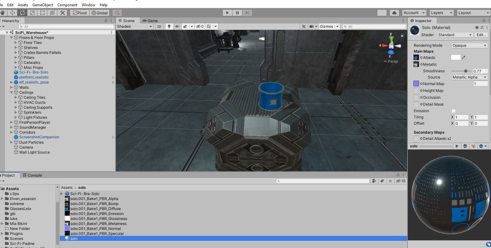 Low Poly Sci-Fi Bracelet Solo Low-poly 3D model_6