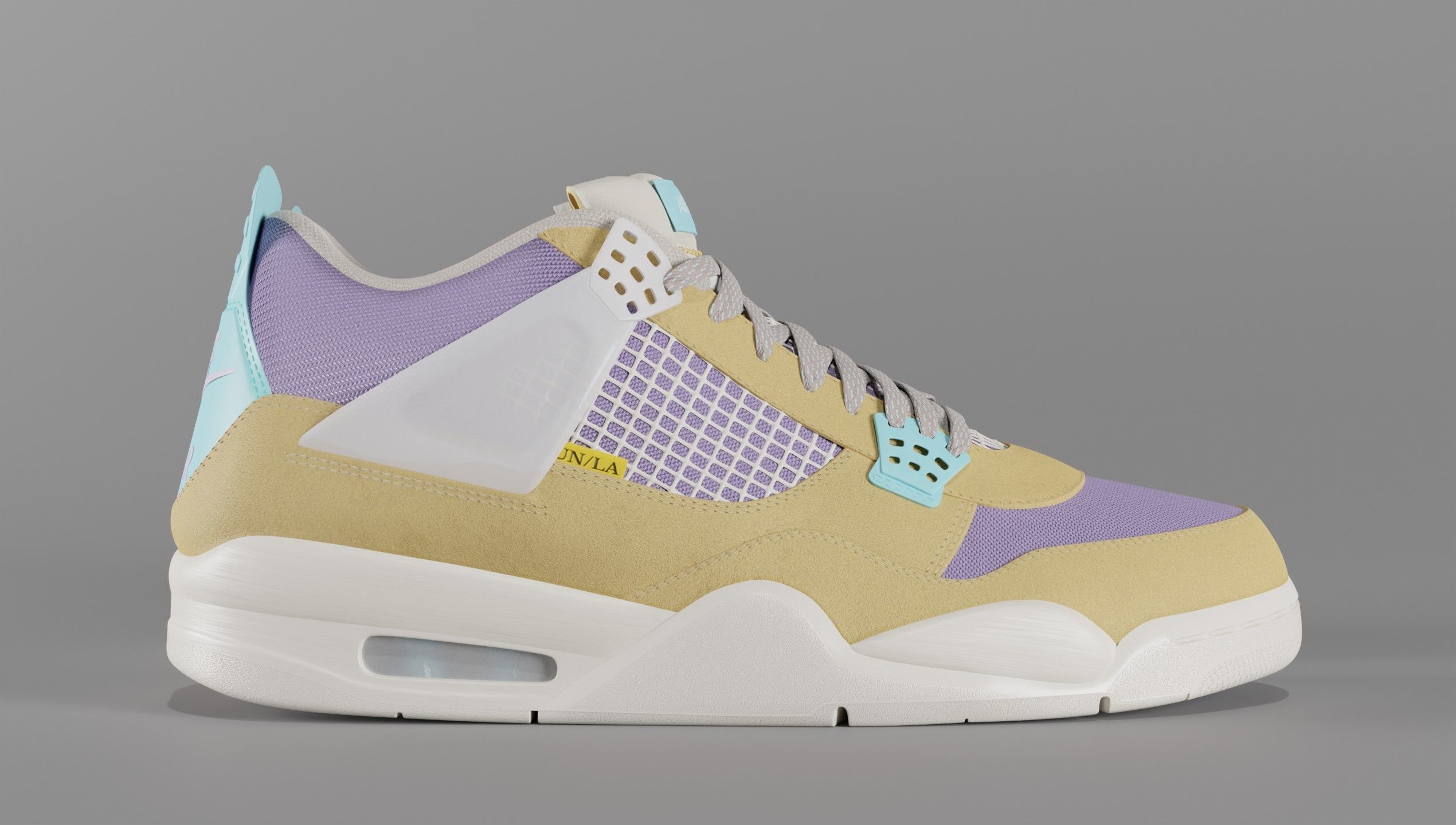 Jordan 4 Union LA Desert Moss Low-poly 3D model_8