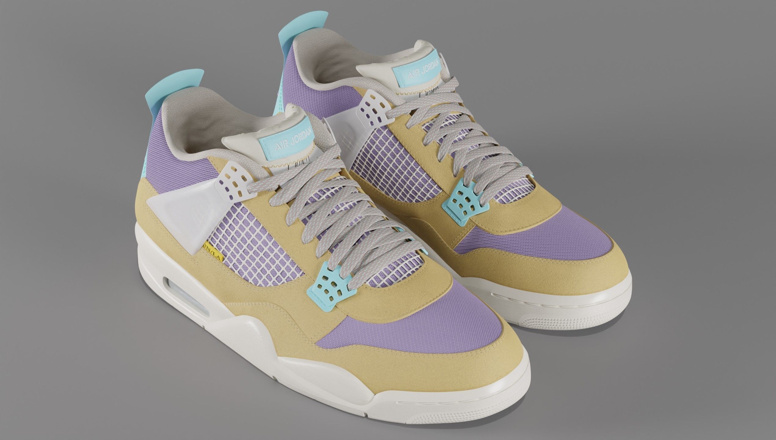 Jordan 4 Union LA Desert Moss Low-poly 3D model_20