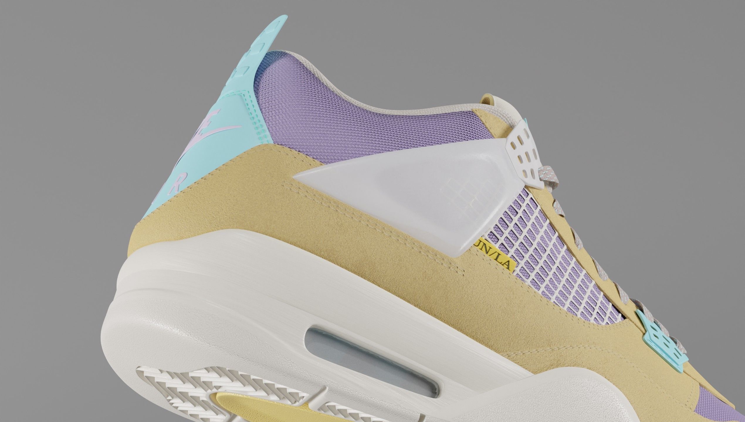 Jordan 4 Union LA Desert Moss Low-poly 3D model_6