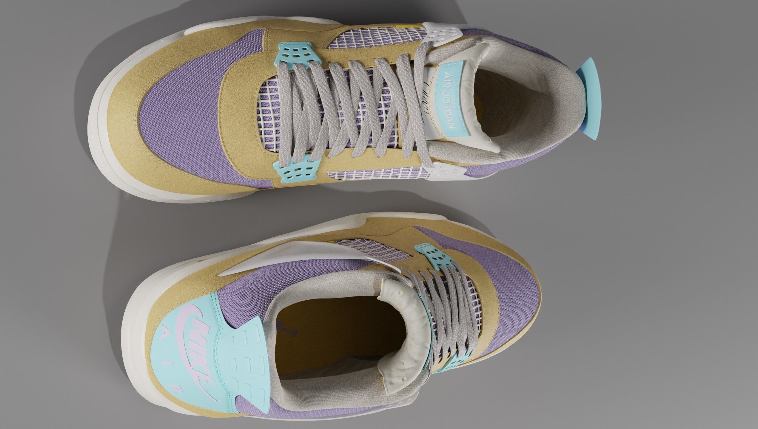 Jordan 4 Union LA Desert Moss Low-poly 3D model_57