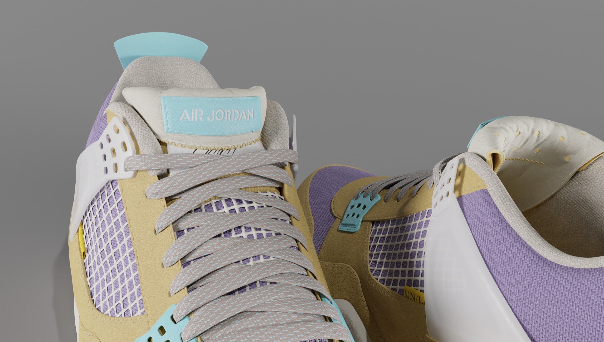 Jordan 4 Union LA Desert Moss Low-poly 3D model_63