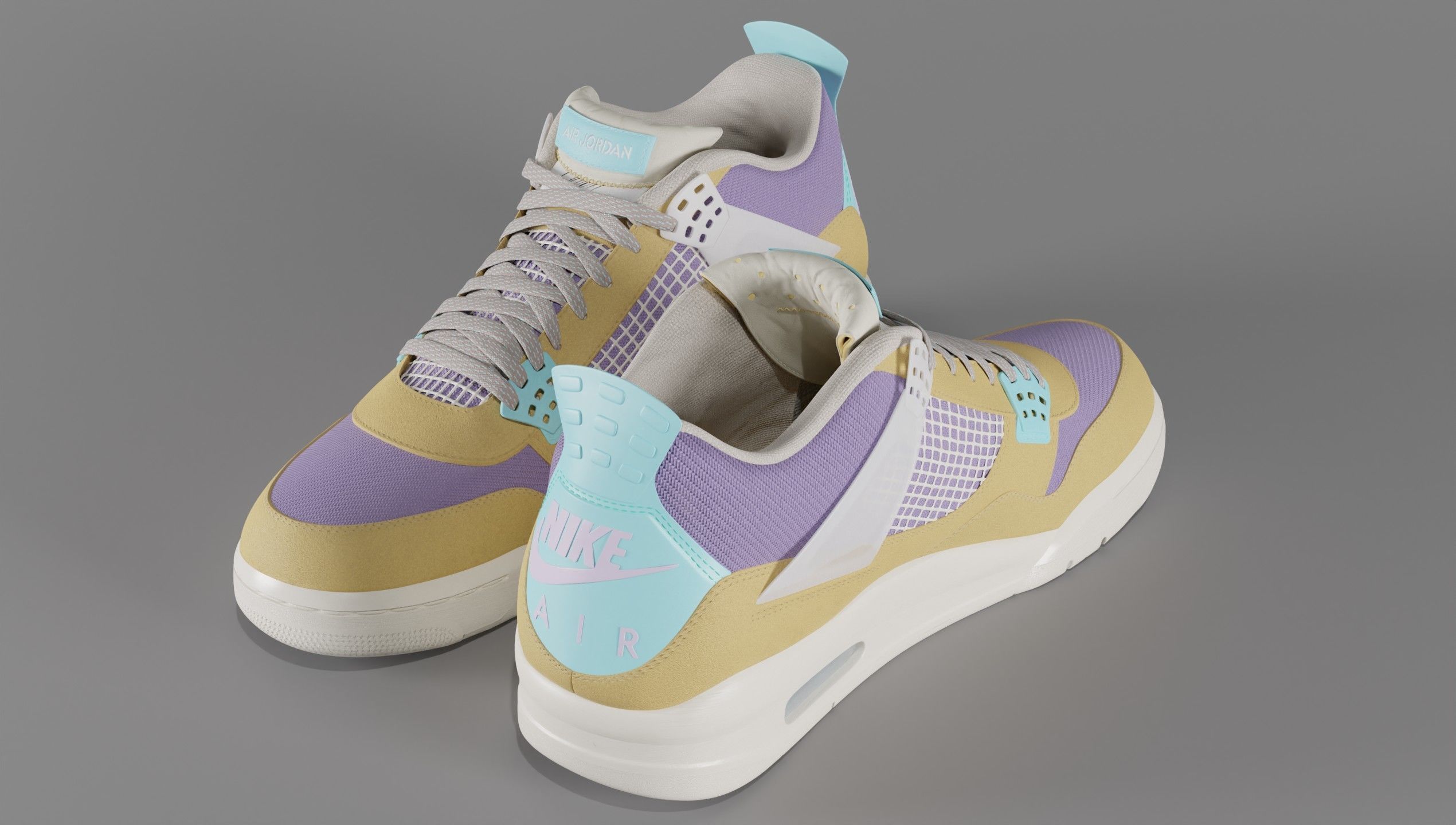 Jordan 4 Union LA Desert Moss Low-poly 3D model_59