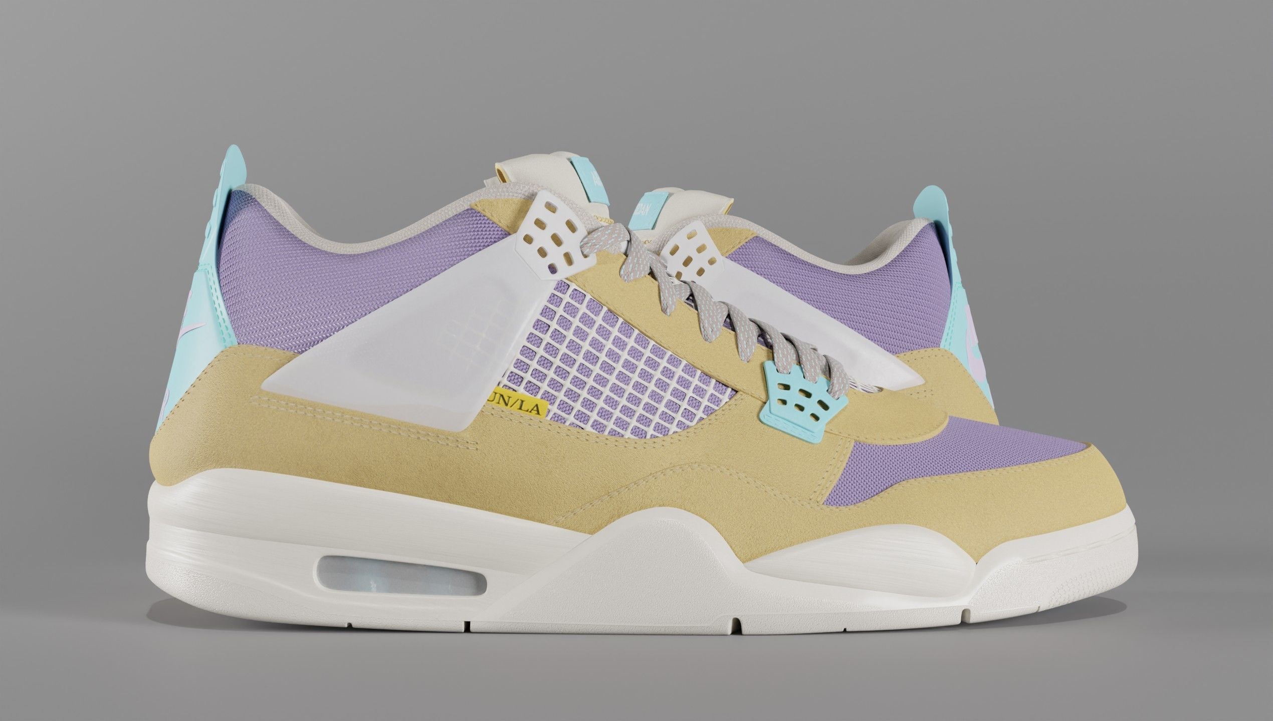 Jordan 4 Union LA Desert Moss Low-poly 3D model_28