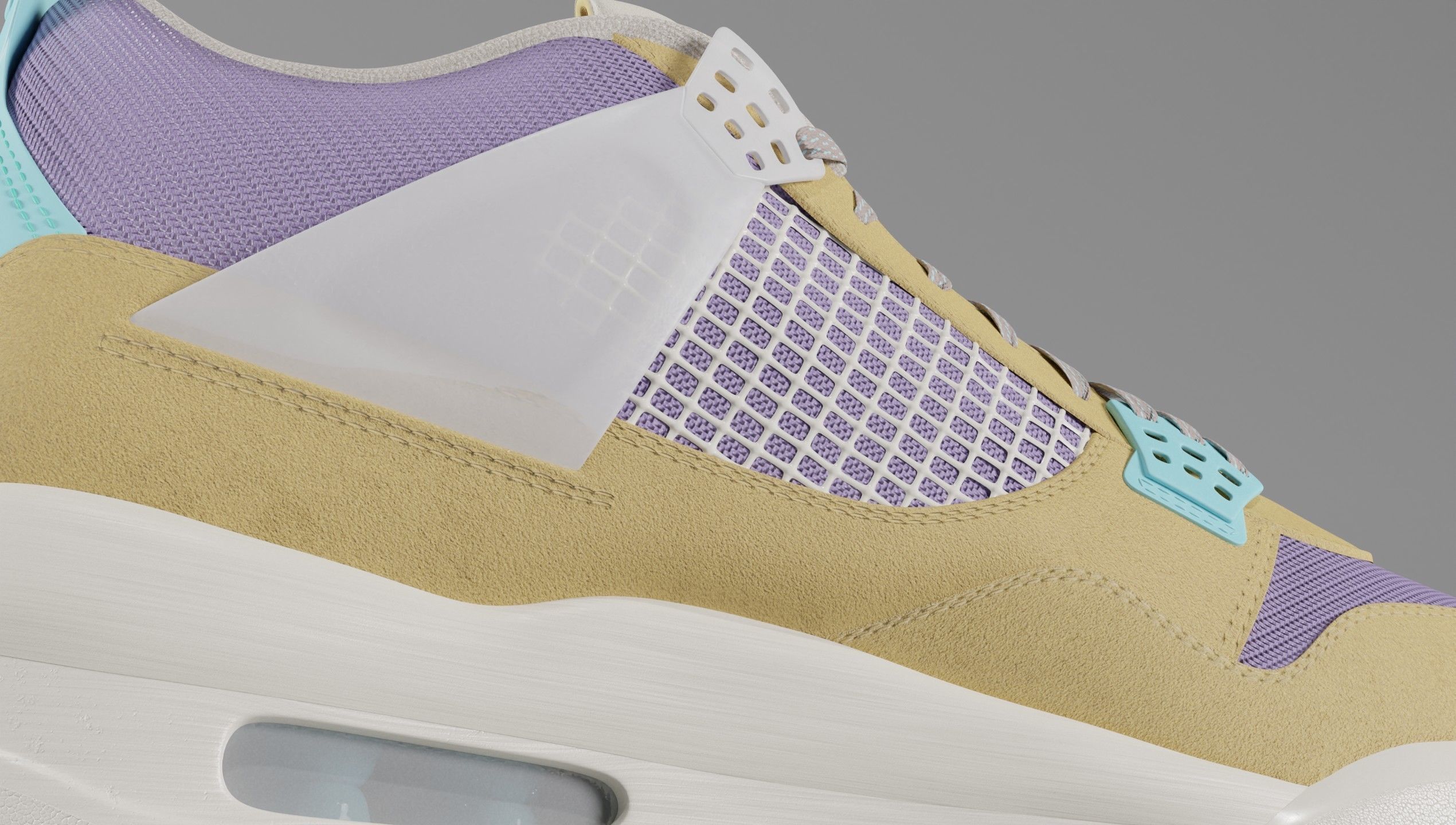 Jordan 4 Union LA Desert Moss Low-poly 3D model_54