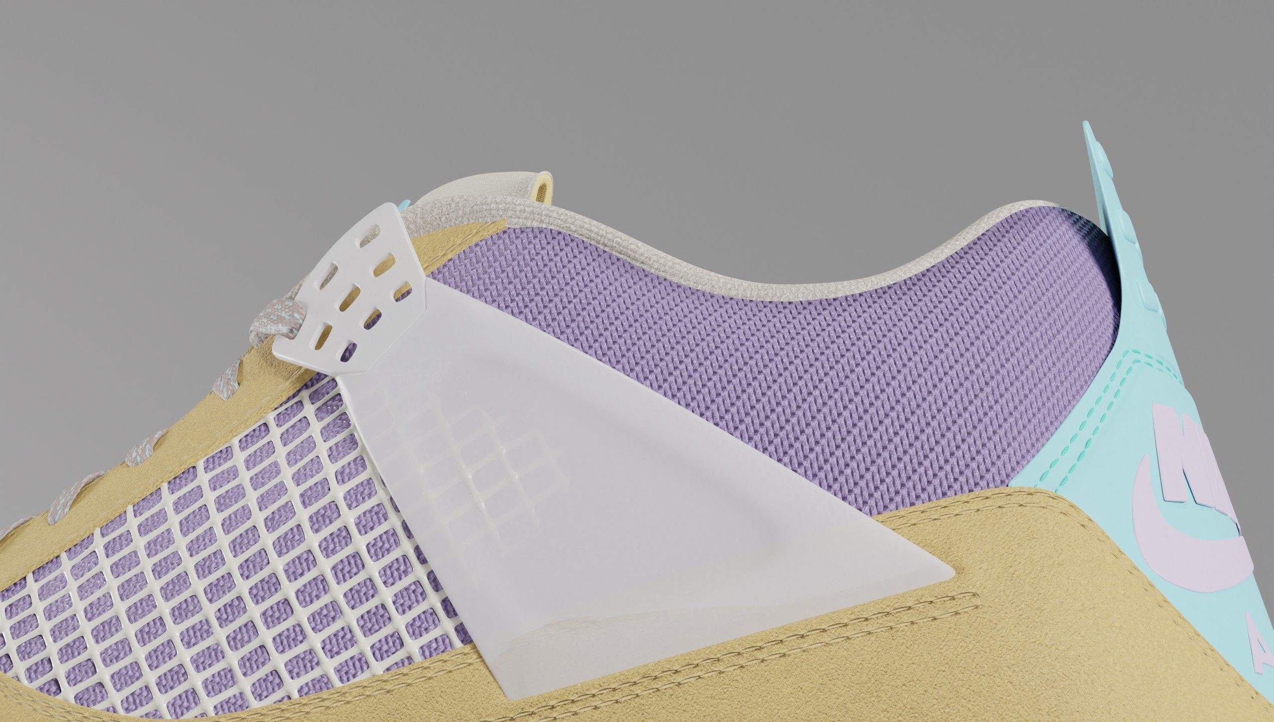 Jordan 4 Union LA Desert Moss Low-poly 3D model_21