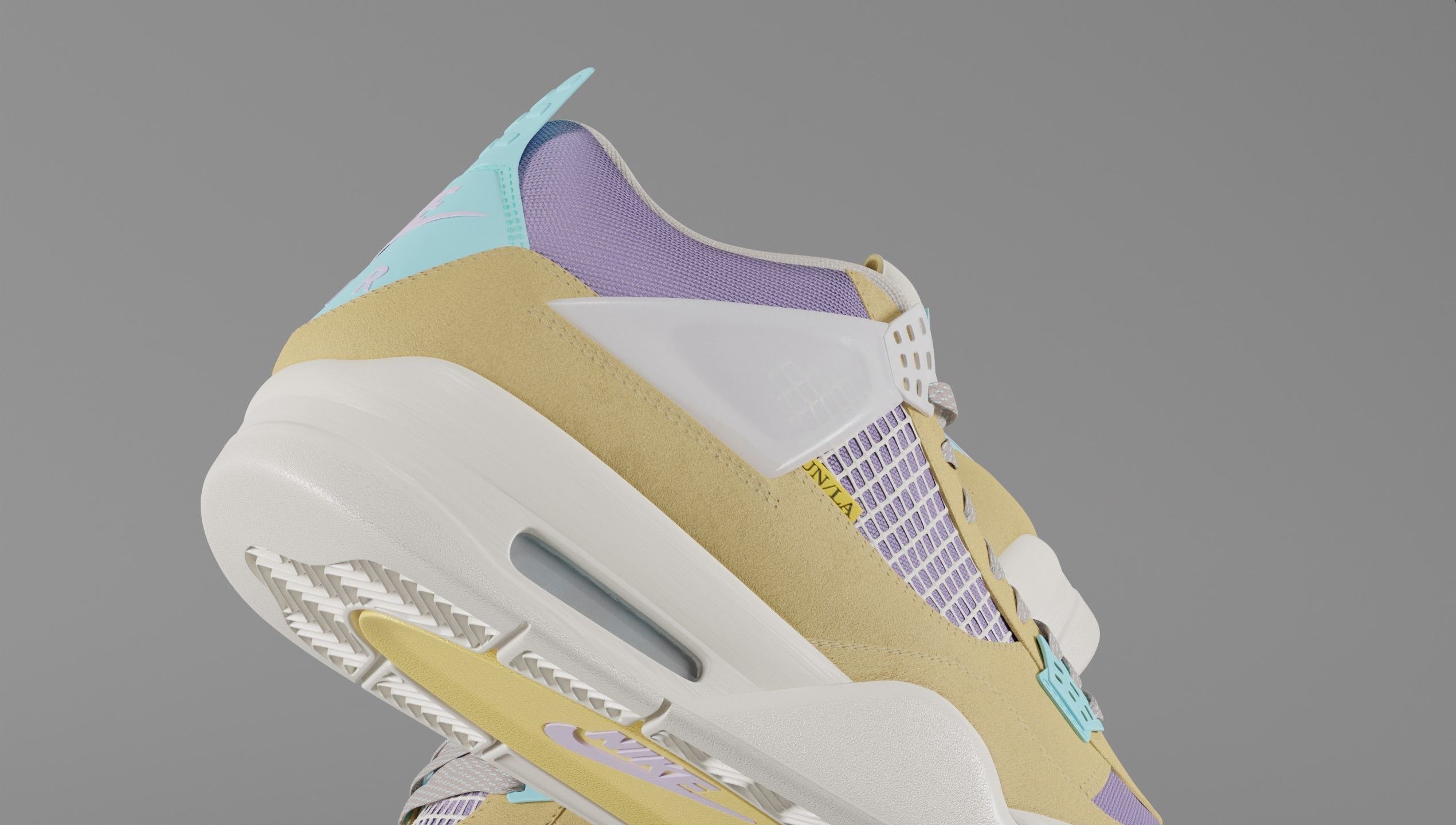 Jordan 4 Union LA Desert Moss Low-poly 3D model_13