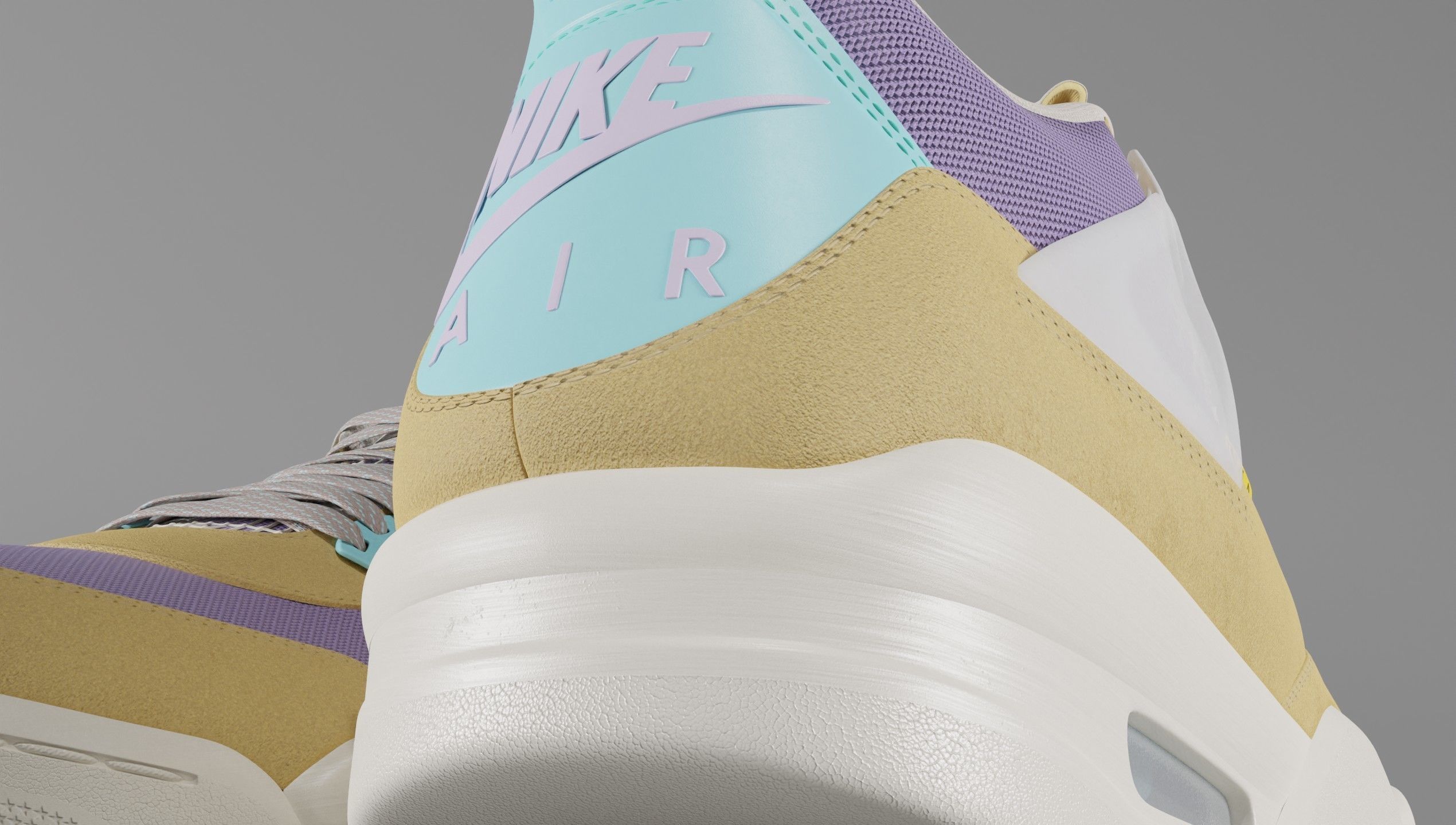 Jordan 4 Union LA Desert Moss Low-poly 3D model_40