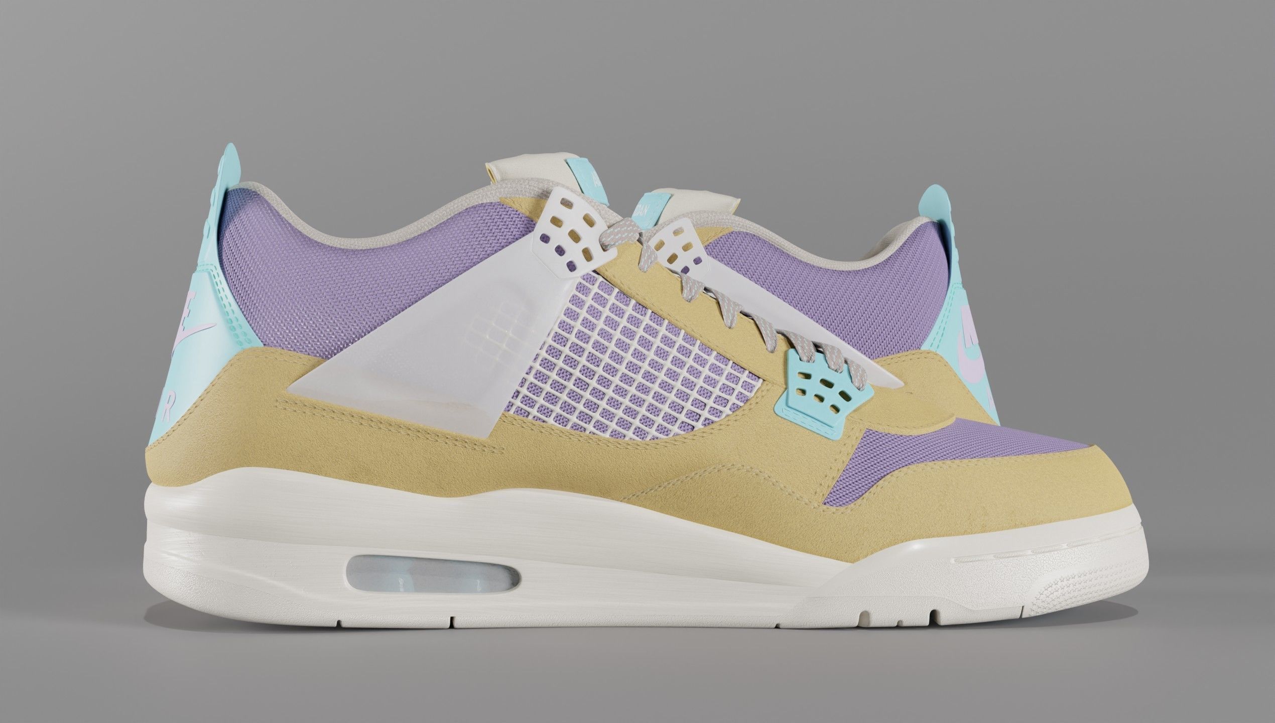Jordan 4 Union LA Desert Moss Low-poly 3D model_52