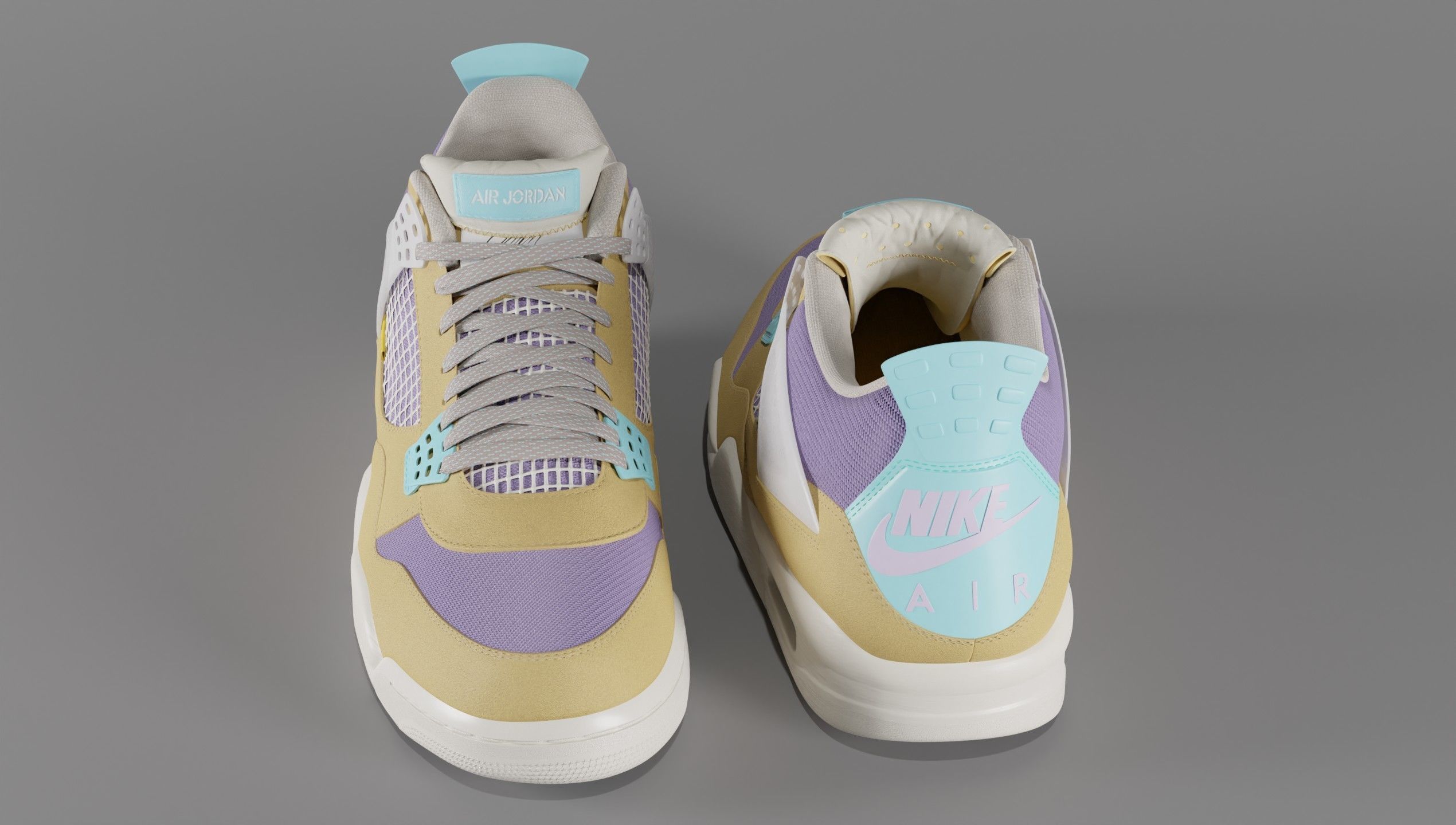 Jordan 4 Union LA Desert Moss Low-poly 3D model_62