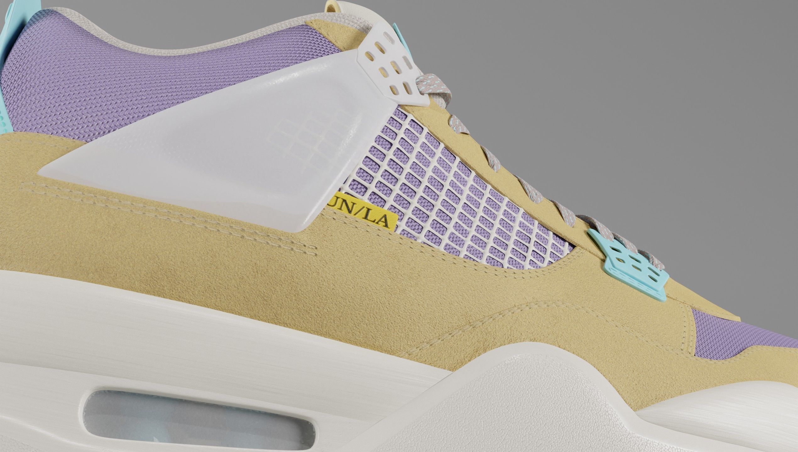 Jordan 4 Union LA Desert Moss Low-poly 3D model_32