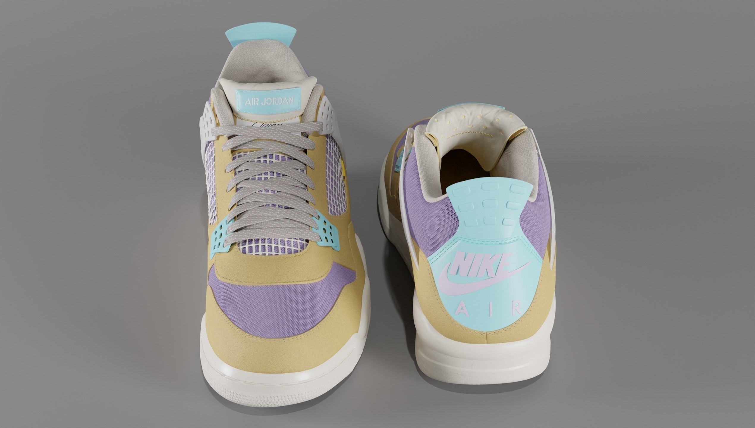 Jordan 4 Union LA Desert Moss Low-poly 3D model_44