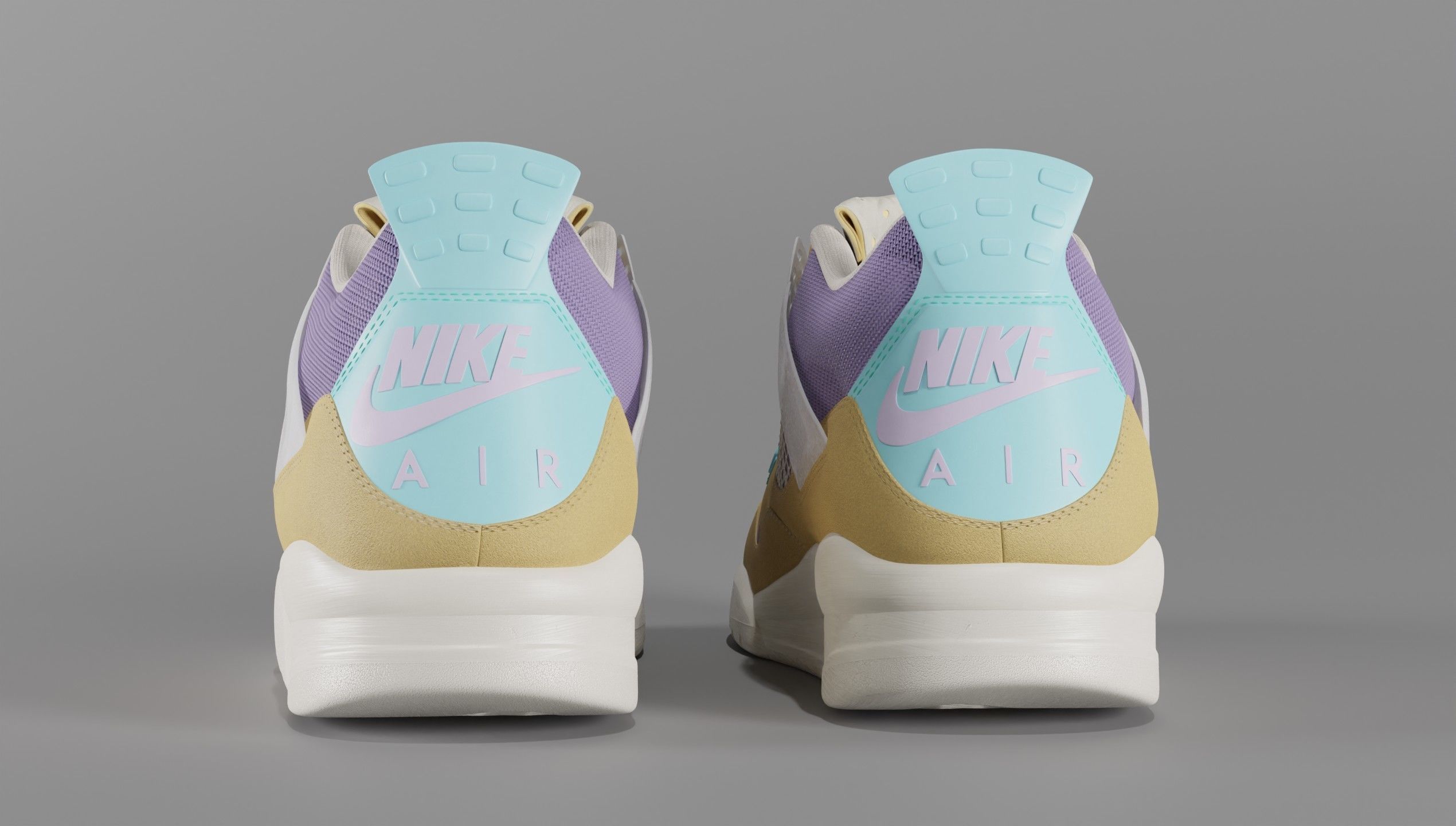 Jordan 4 Union LA Desert Moss Low-poly 3D model_10