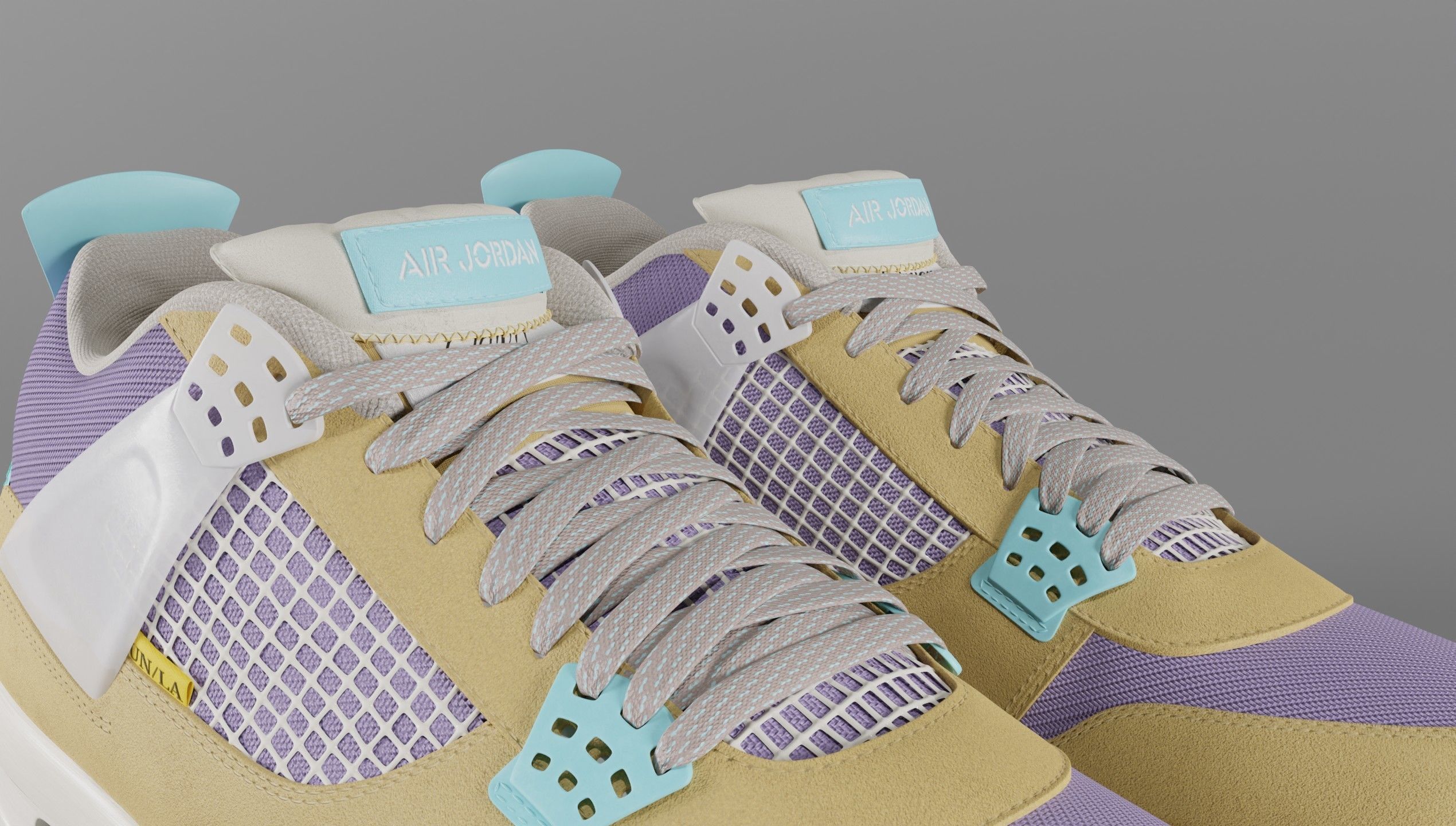 Jordan 4 Union LA Desert Moss Low-poly 3D model_5