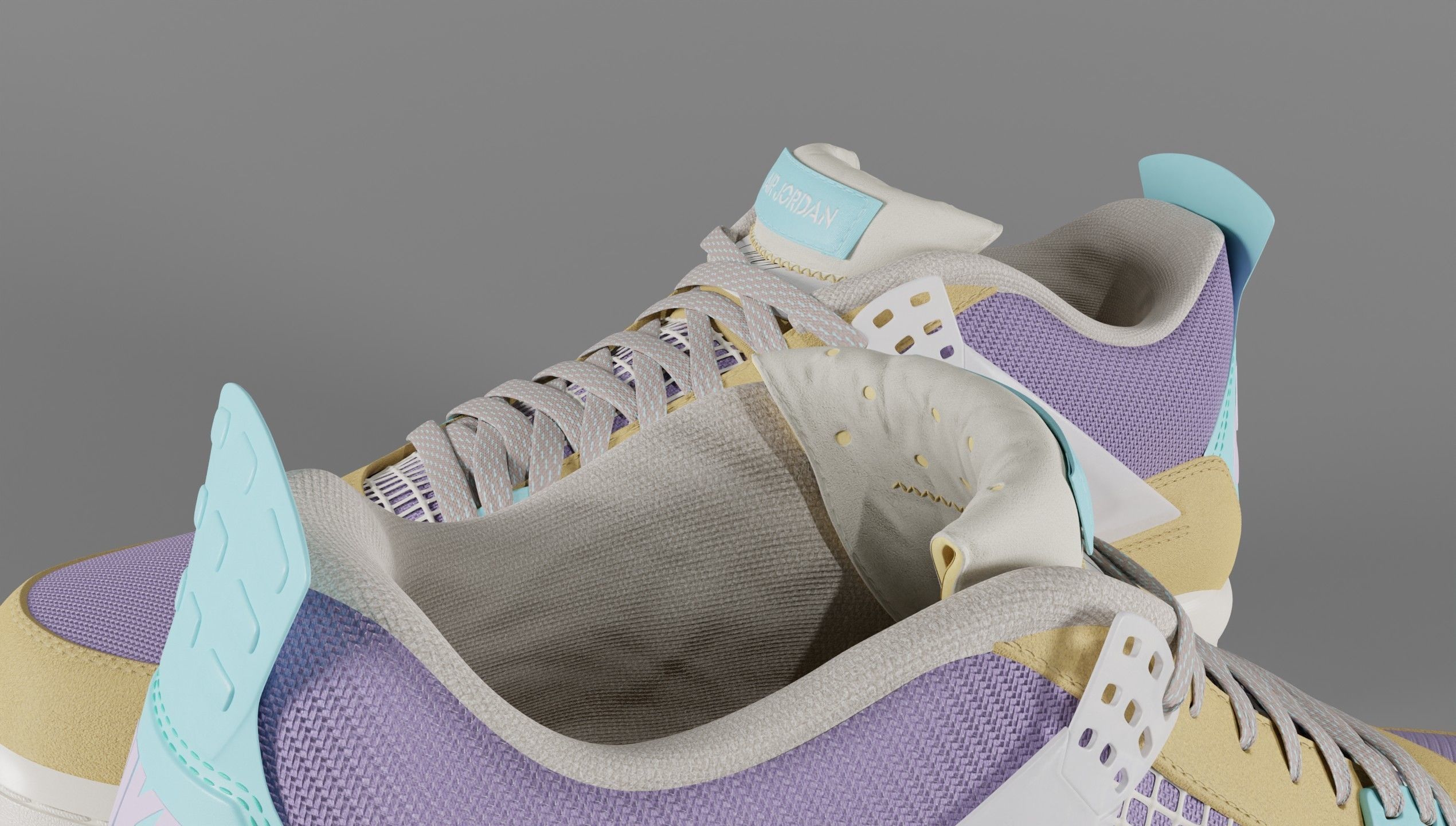 Jordan 4 Union LA Desert Moss Low-poly 3D model_55