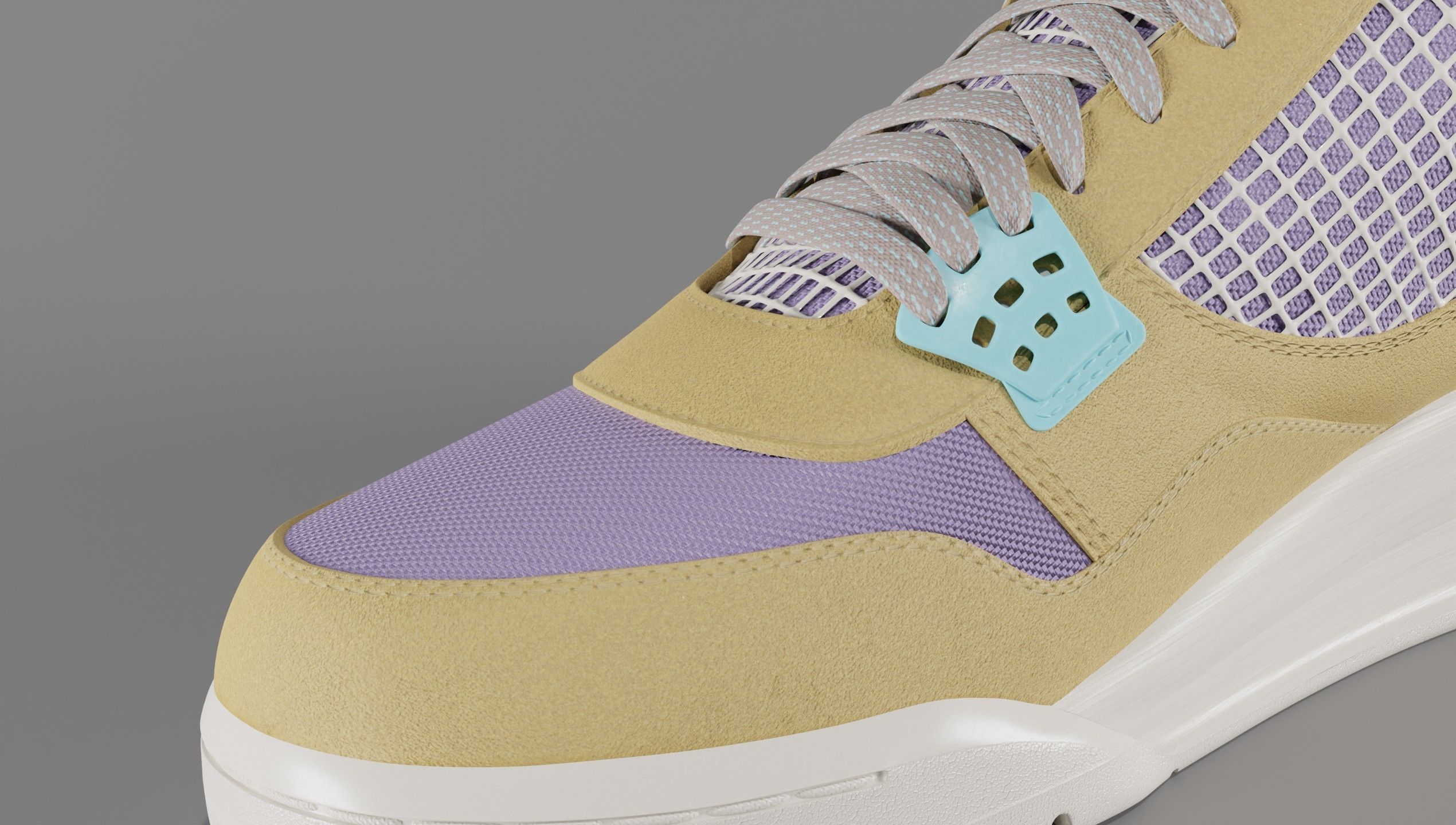 Jordan 4 Union LA Desert Moss Low-poly 3D model_14