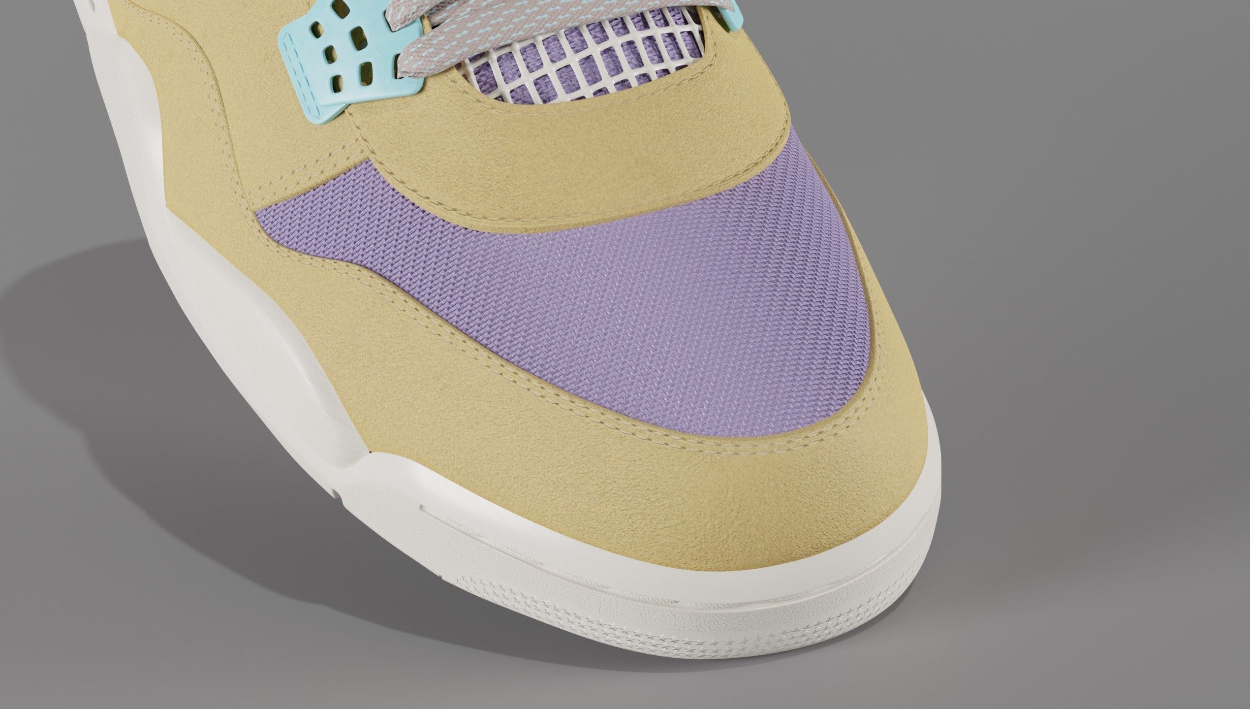 Jordan 4 Union LA Desert Moss Low-poly 3D model_16