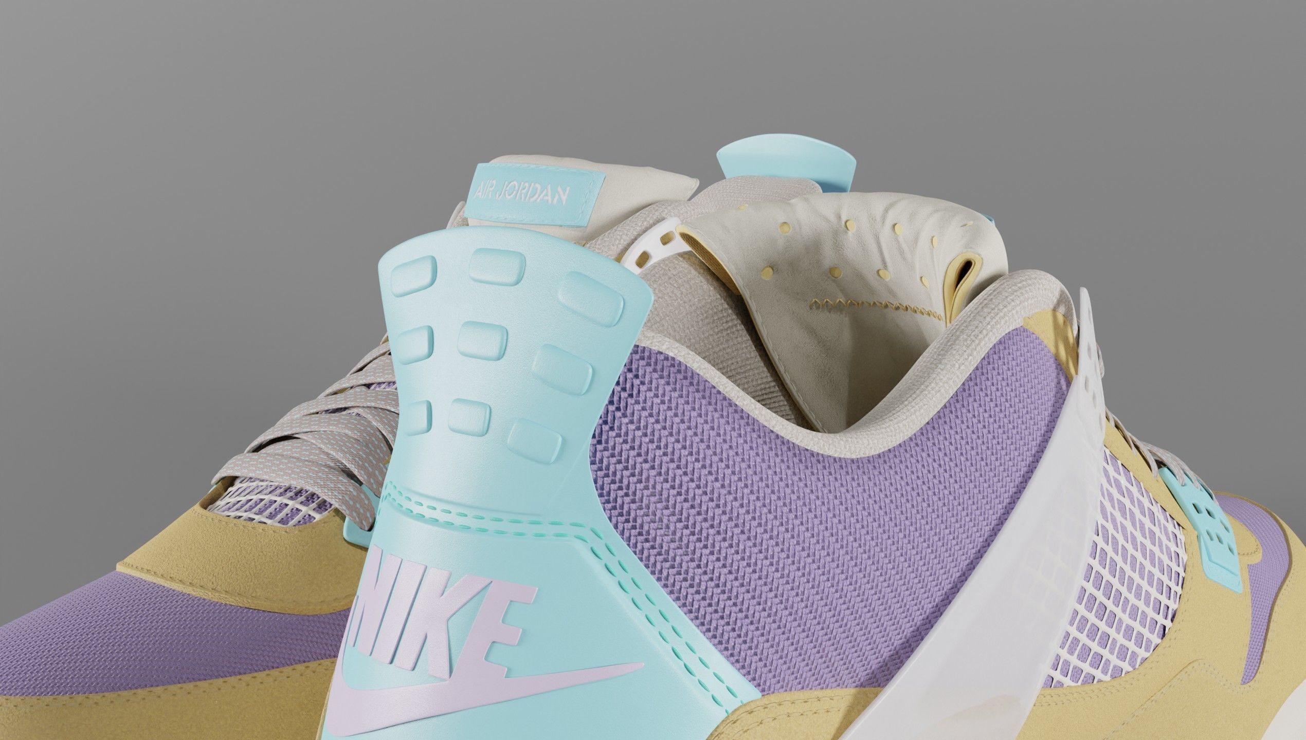 Jordan 4 Union LA Desert Moss Low-poly 3D model_60