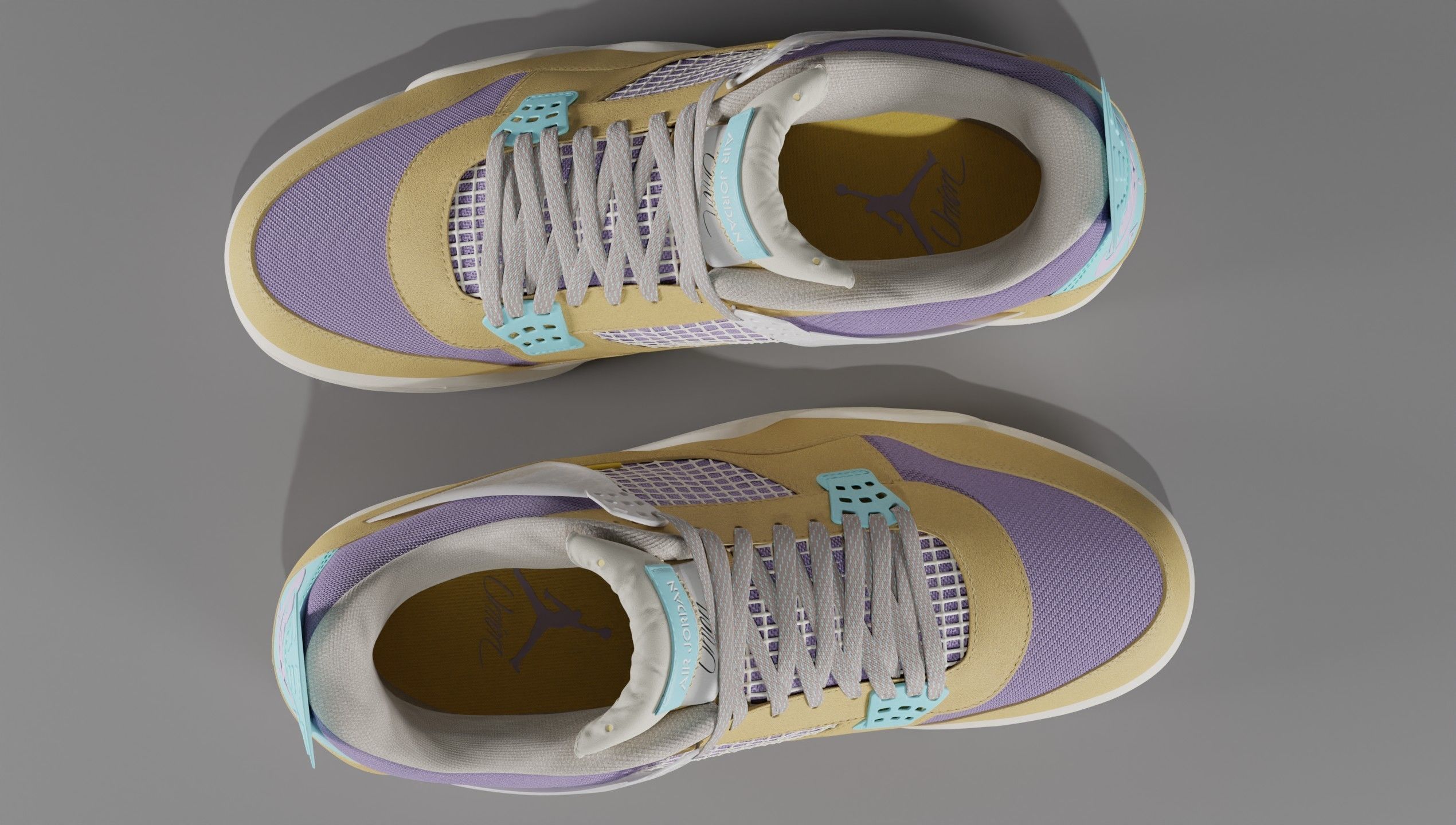 Jordan 4 Union LA Desert Moss Low-poly 3D model_56