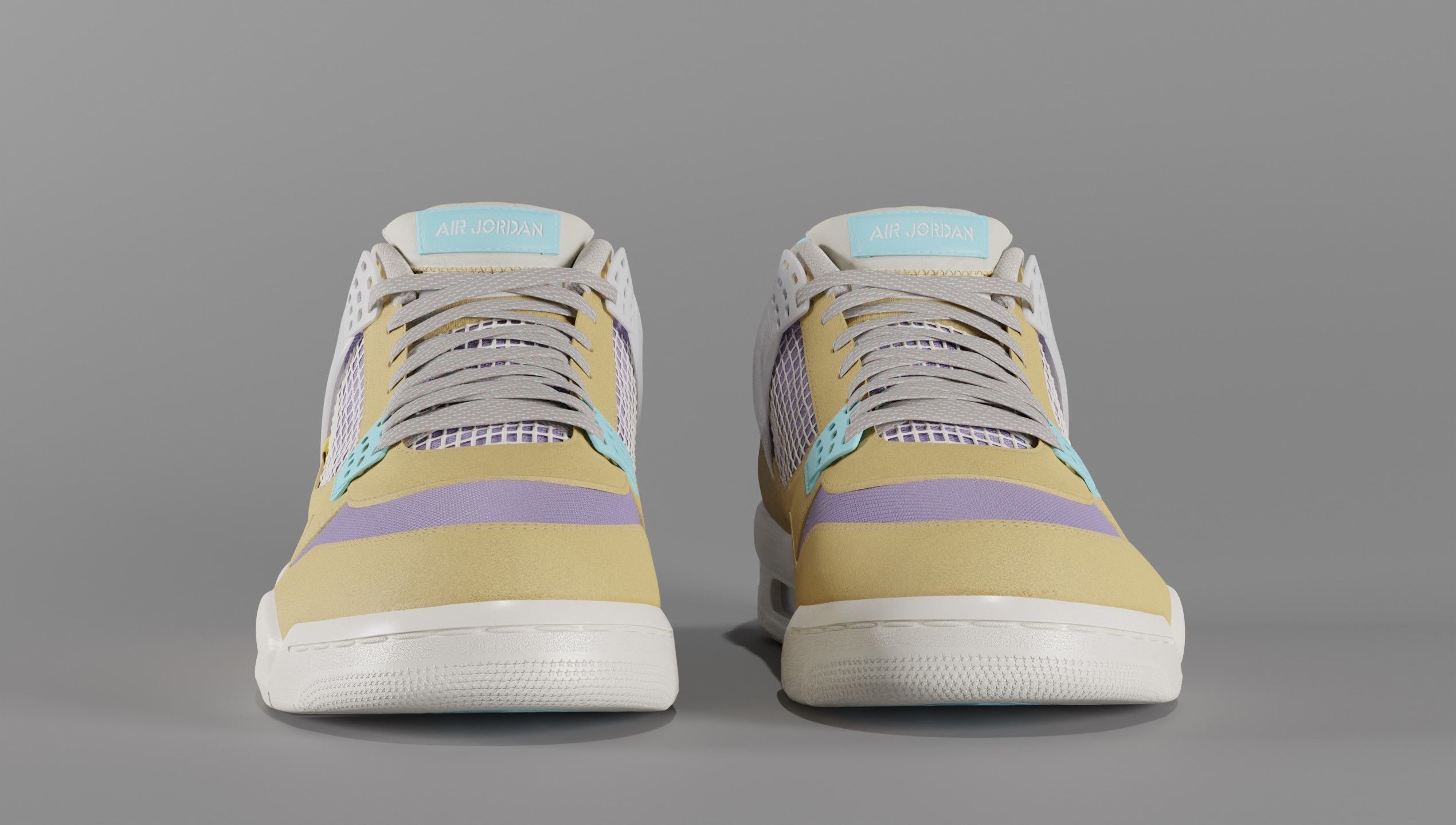 Jordan 4 Union LA Desert Moss Low-poly 3D model_12