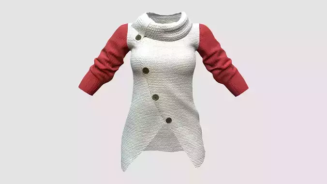 Mid Length Sleeves Button Up Sweater Cardigan
