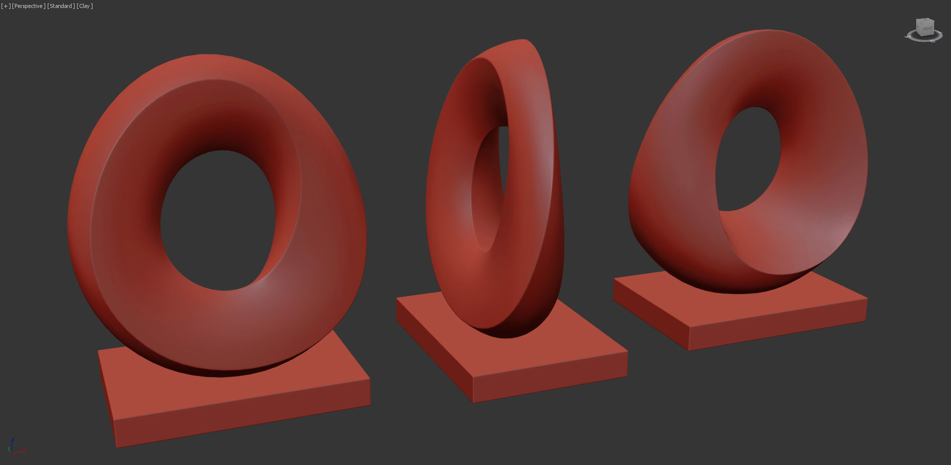 Abstract sculpture Mobius 3D model_5