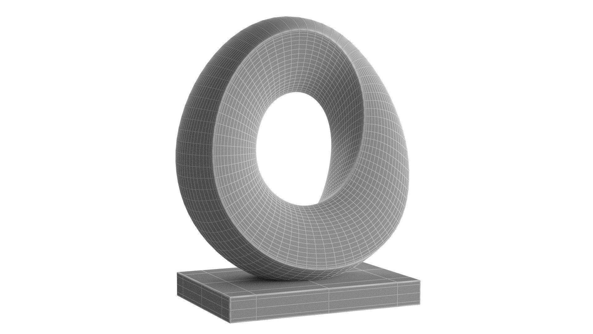 Abstract sculpture Mobius 3D model_2