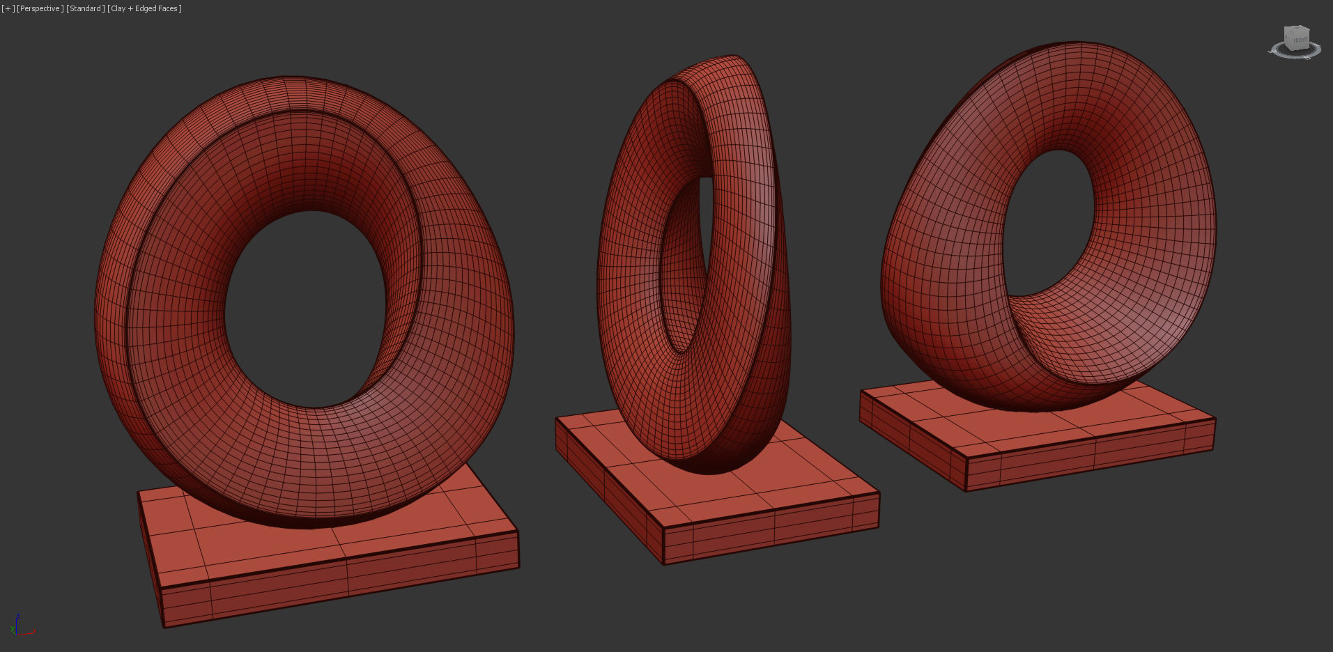 Abstract sculpture Mobius 3D model_6