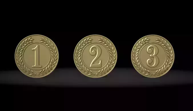 Award Medal 1st 2nd 3rd 3D print model