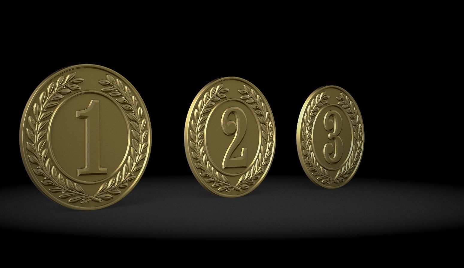 Award Medal 1st 2nd 3rd 3D print model_1