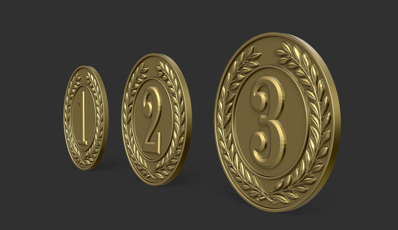 Award Medal 1st 2nd 3rd 3D print model_2