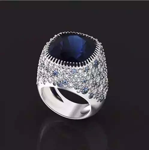 grandiose large ring with a scattering of stones 444
