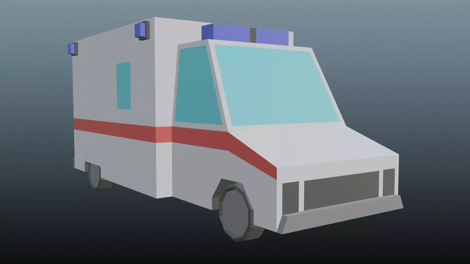 Lowpoly Ambulance Free low-poly 3D model