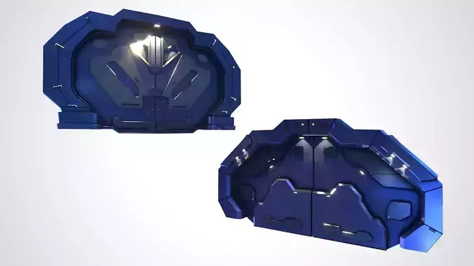 Scifi doors  Low-poly 3D model