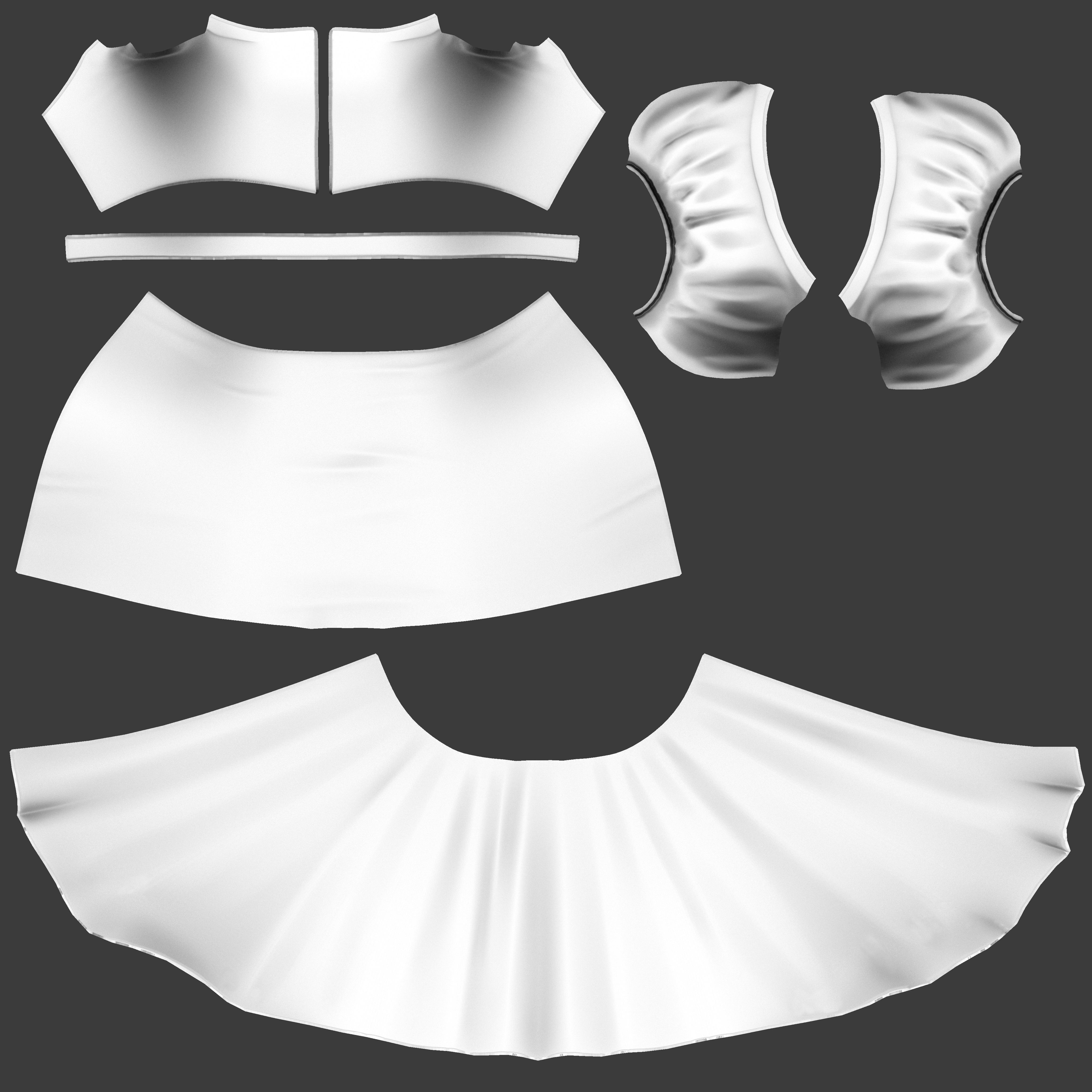 Evening Ball Prom Gown Sleeveless Dress Low-poly 3D model_12