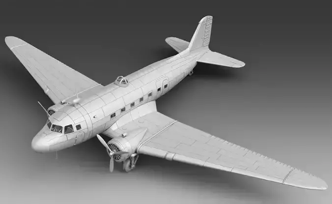Soviet plane Li-2 3D print model