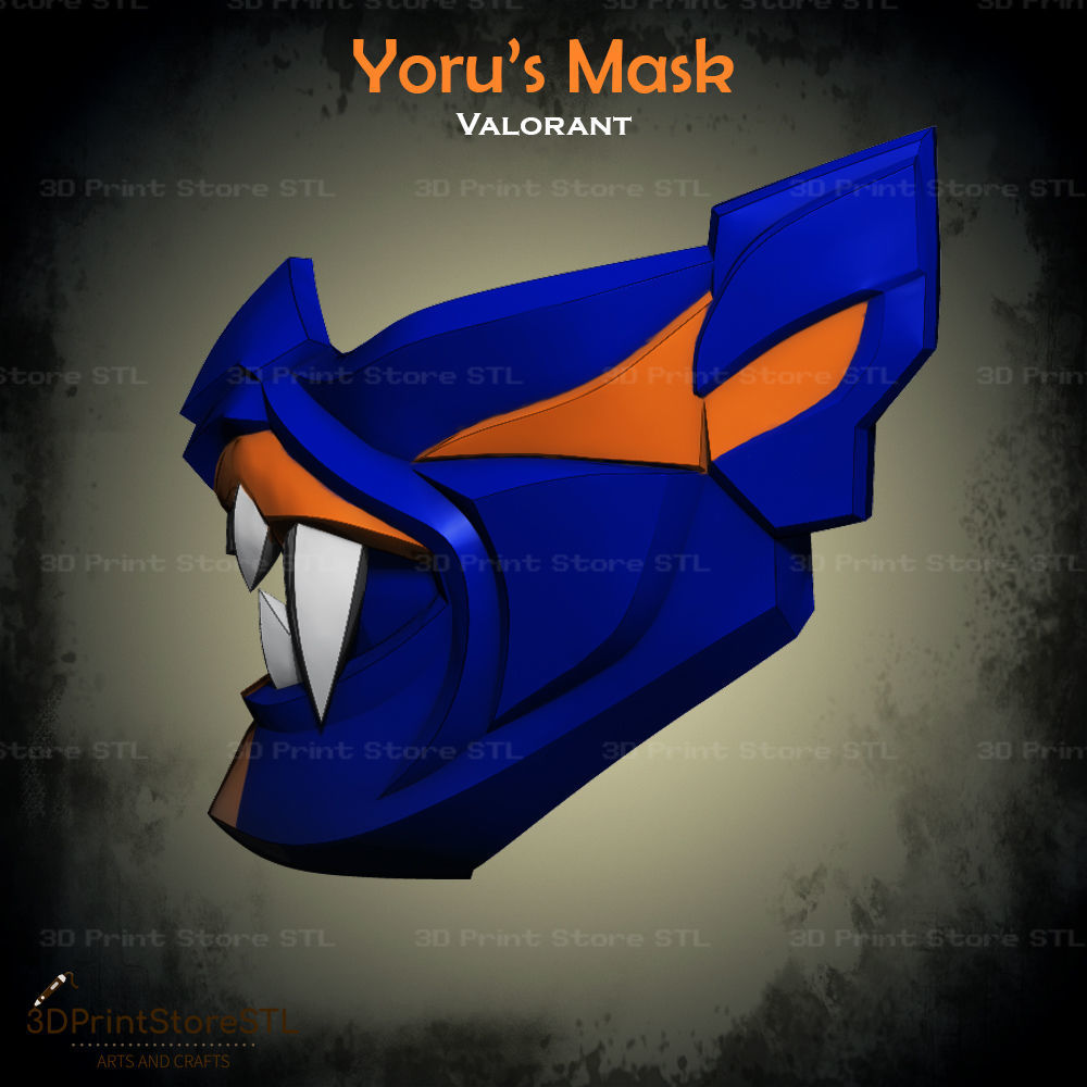 Valorant Yoru Mask - STL File 3D print model_2