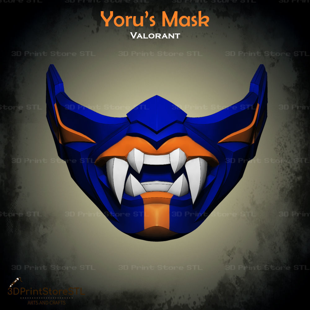 Valorant Yoru Mask STL File 3D Model 3D Printable CGTrader