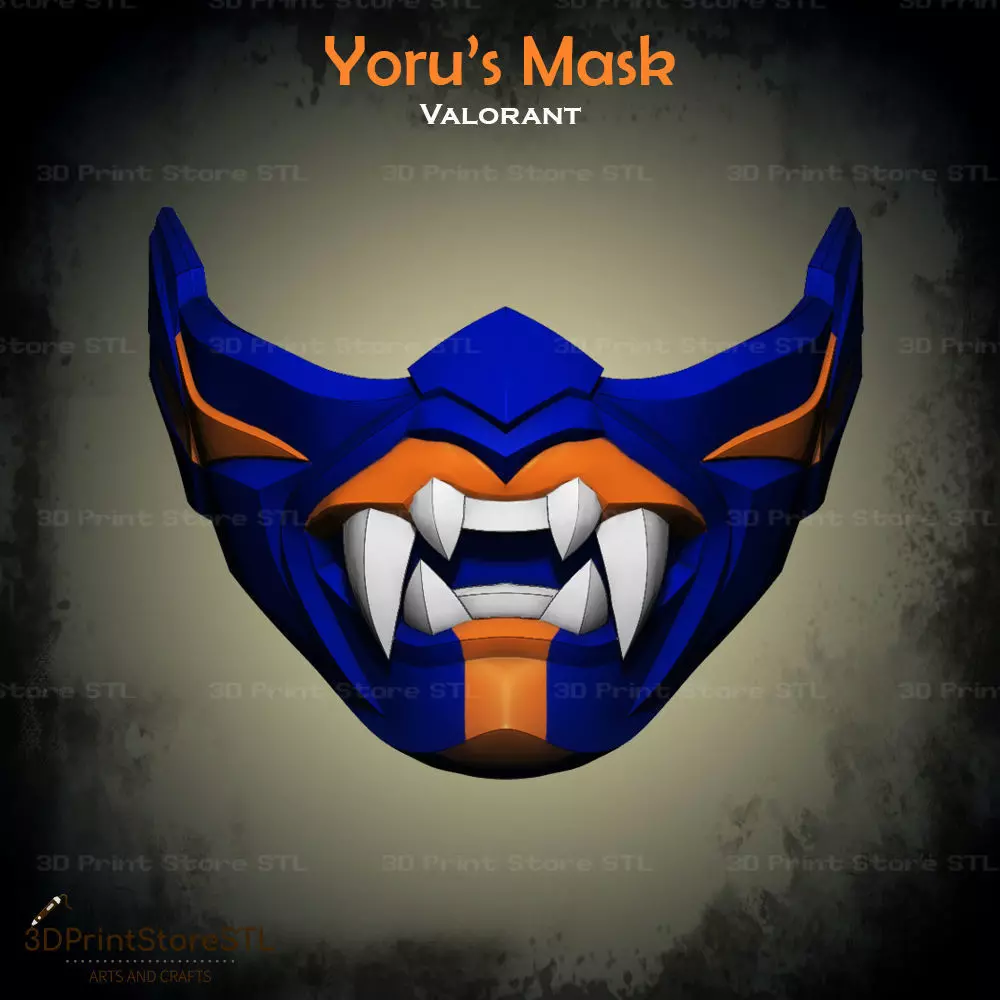 Valorant Yoru Mask - STL File 3D print model_0