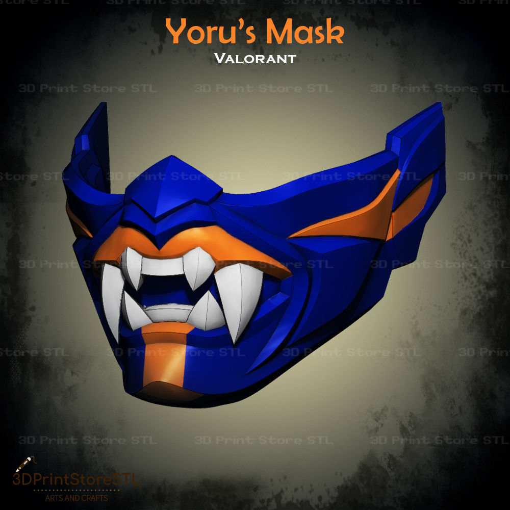 Valorant Yoru Mask - STL File 3D print model_1