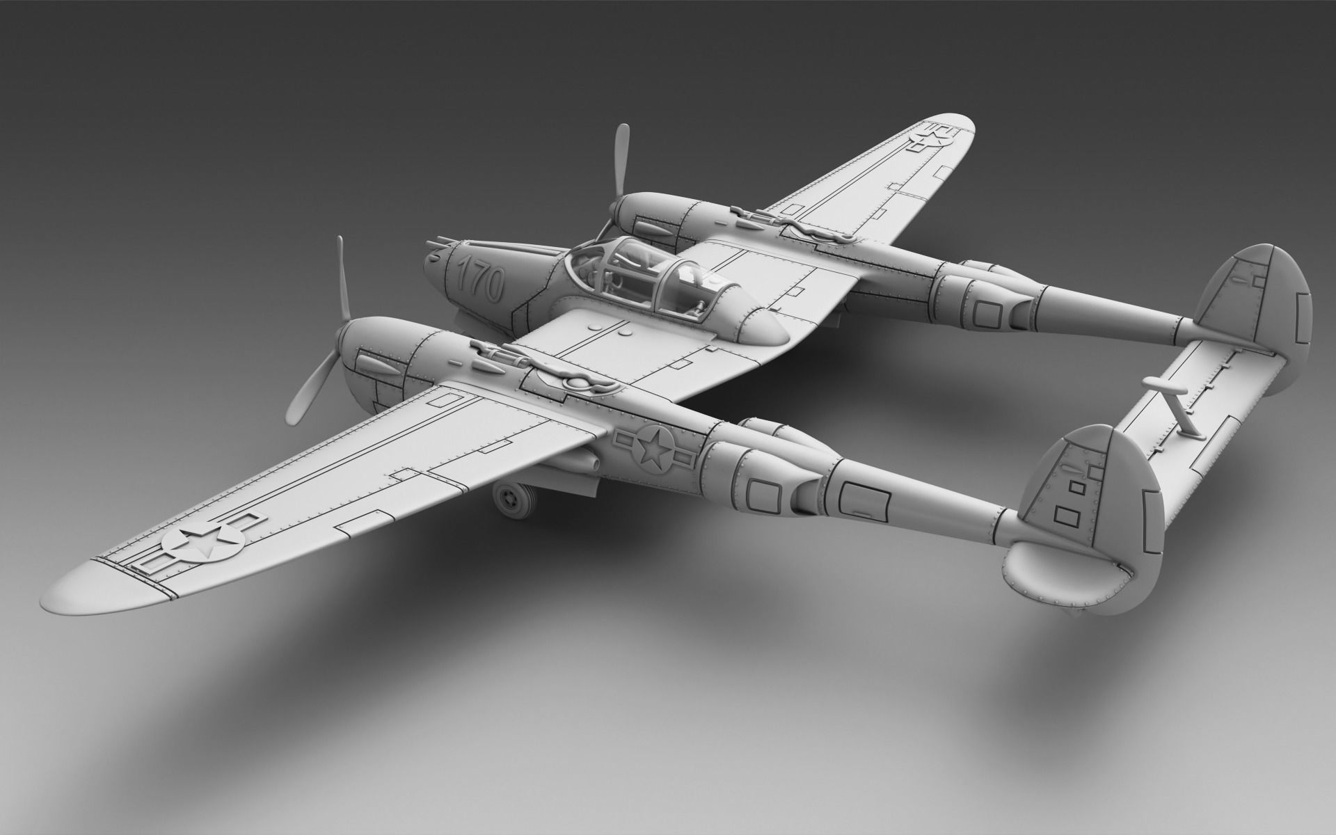 Soviet plane P-38 3D print model_1