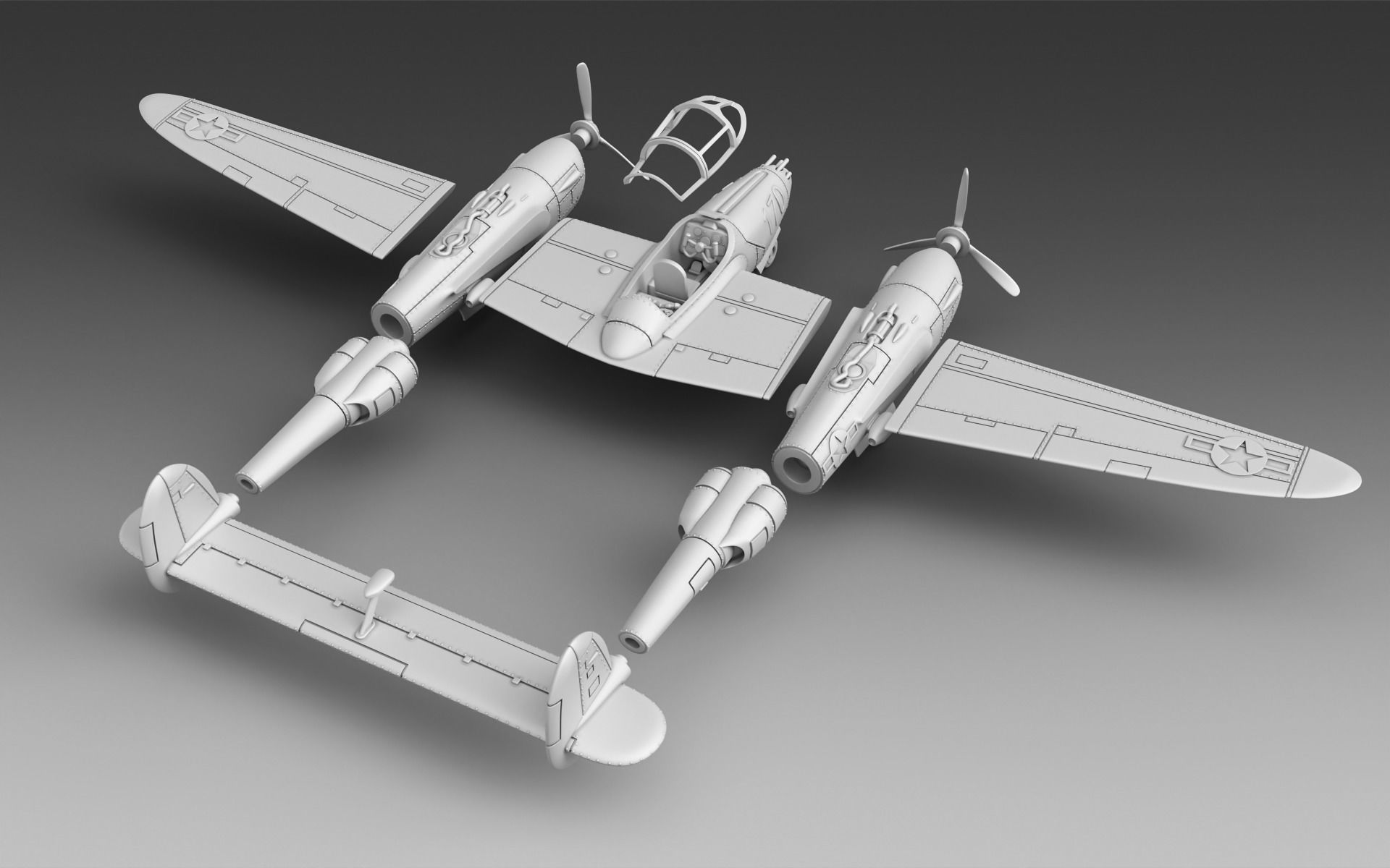 Soviet plane P-38 3D print model_2